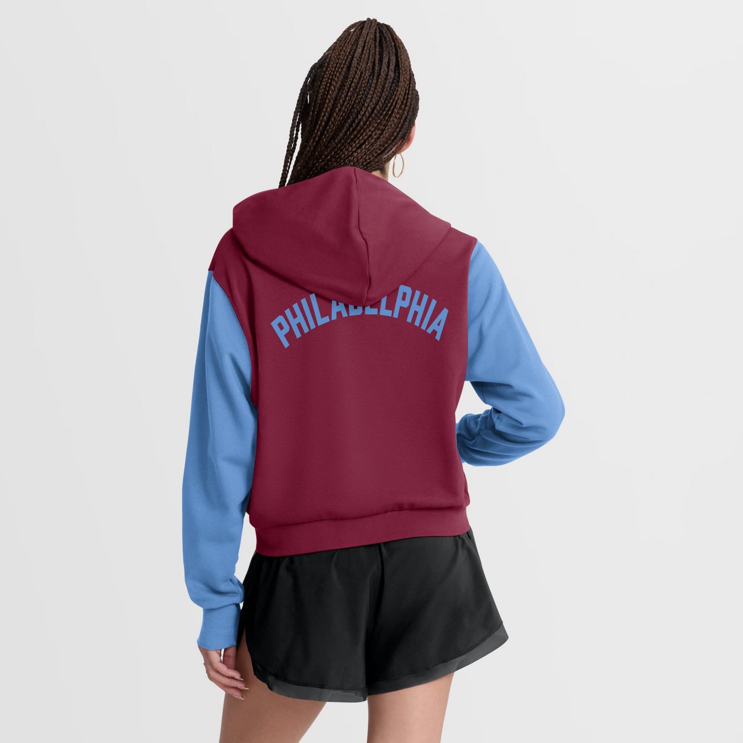 Nike Light Philadelphia Phillies Cooperstown Collection Cropped Full-Zip Hoodie - view number 2