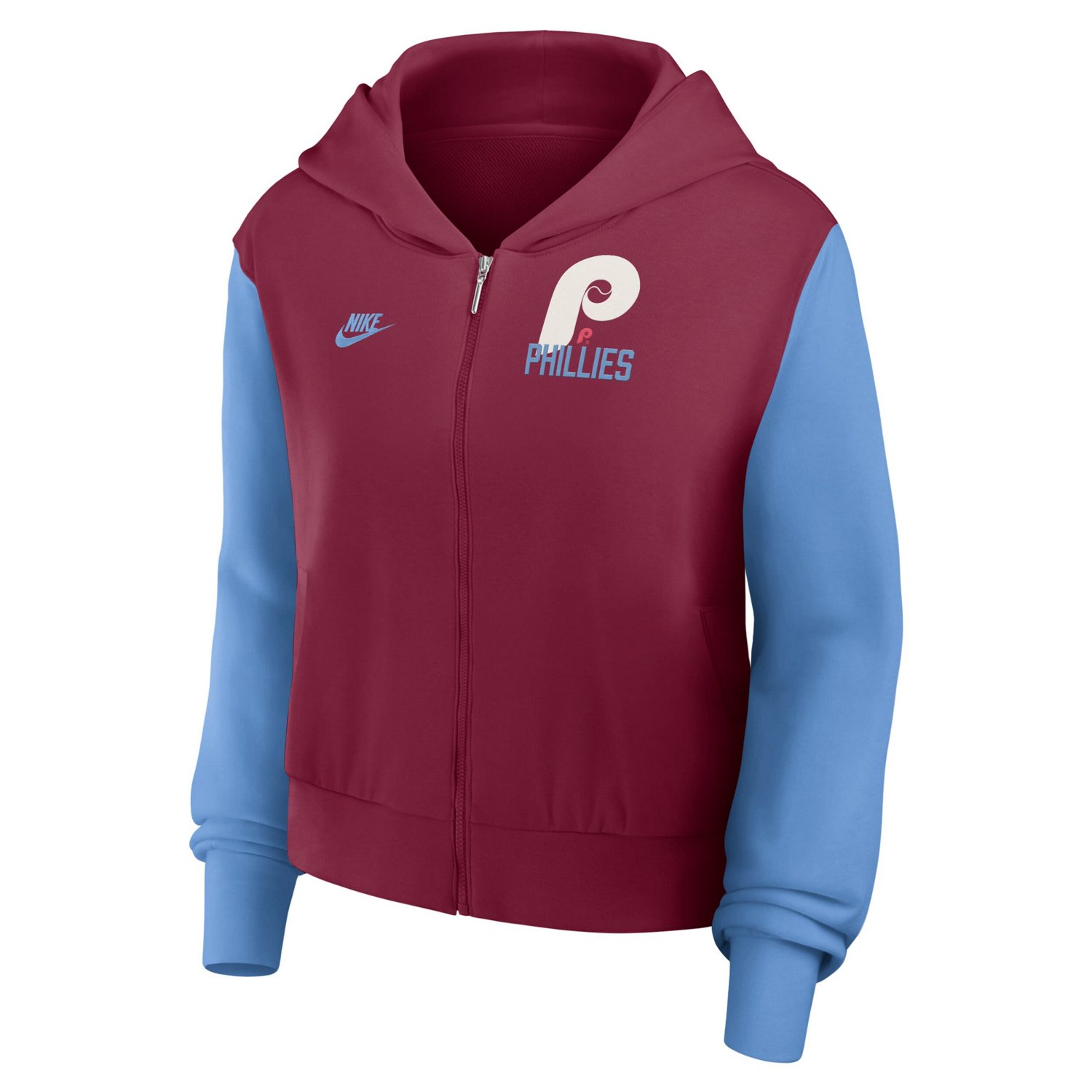 Nike Light Philadelphia Phillies Cooperstown Collection Cropped Full-Zip Hoodie - view number 4