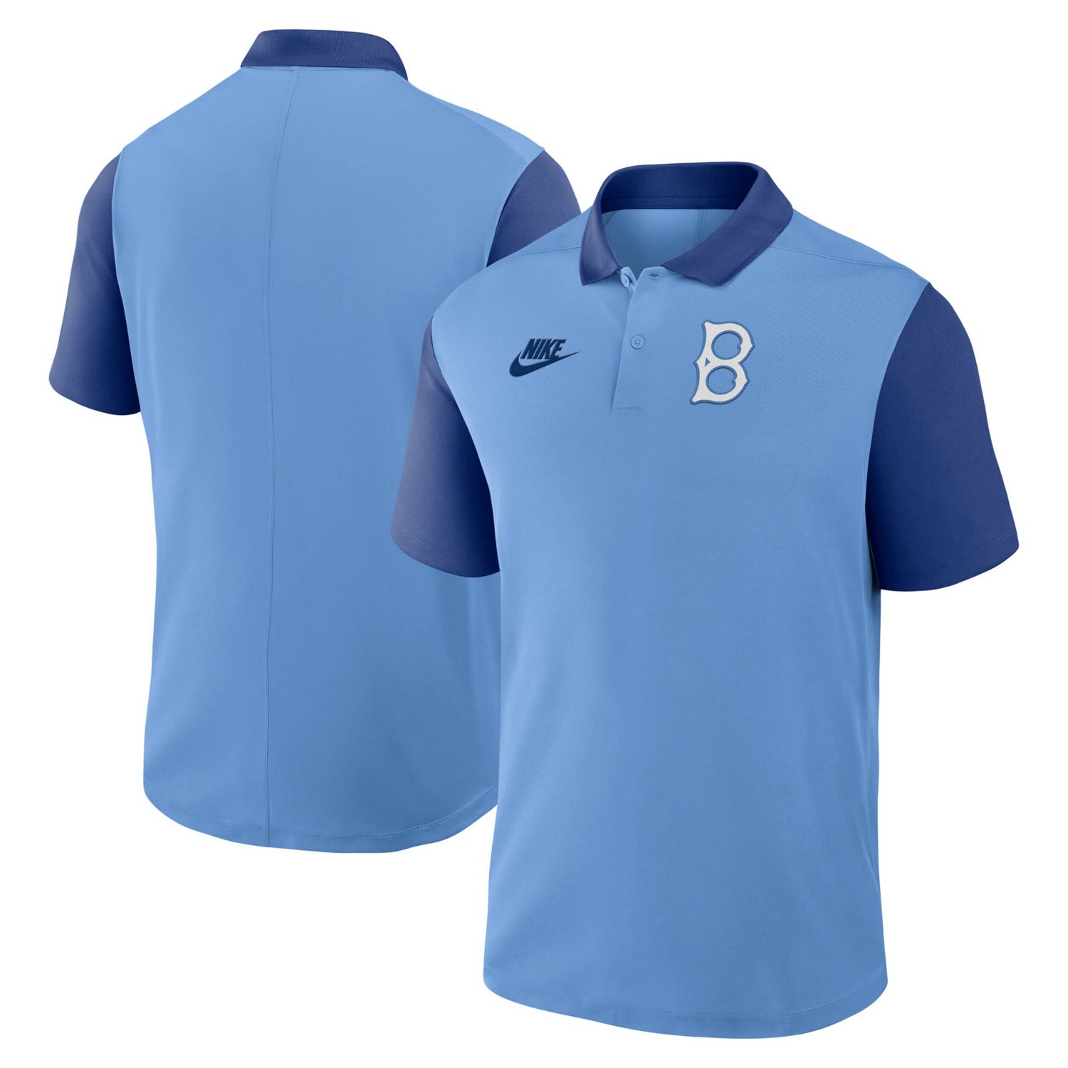 Nike Light Royal Brooklyn Dodgers Cooperstown Collection Color-Block Victory Performance Polo