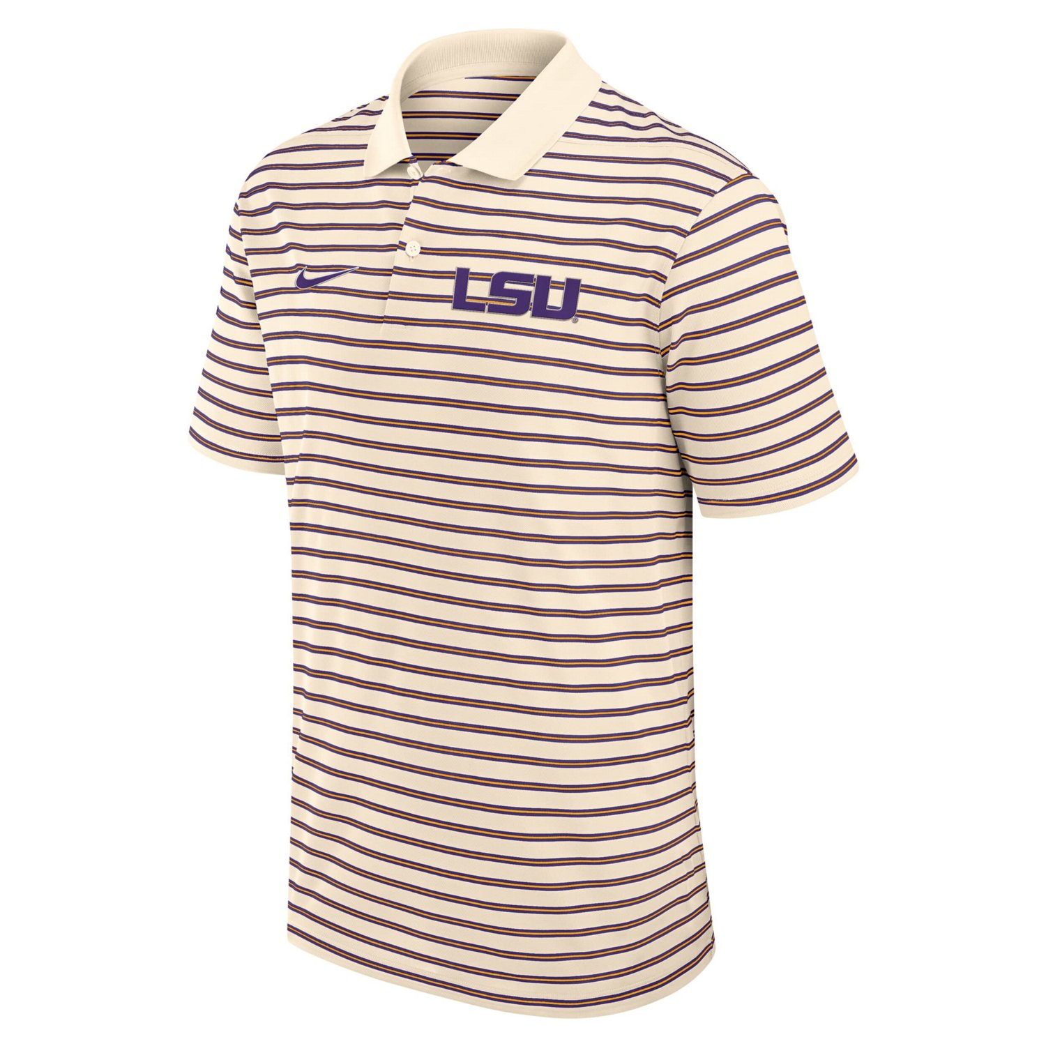 Nike LSU Tigers Solid Foundation Striped Performance Polo - view number 2
