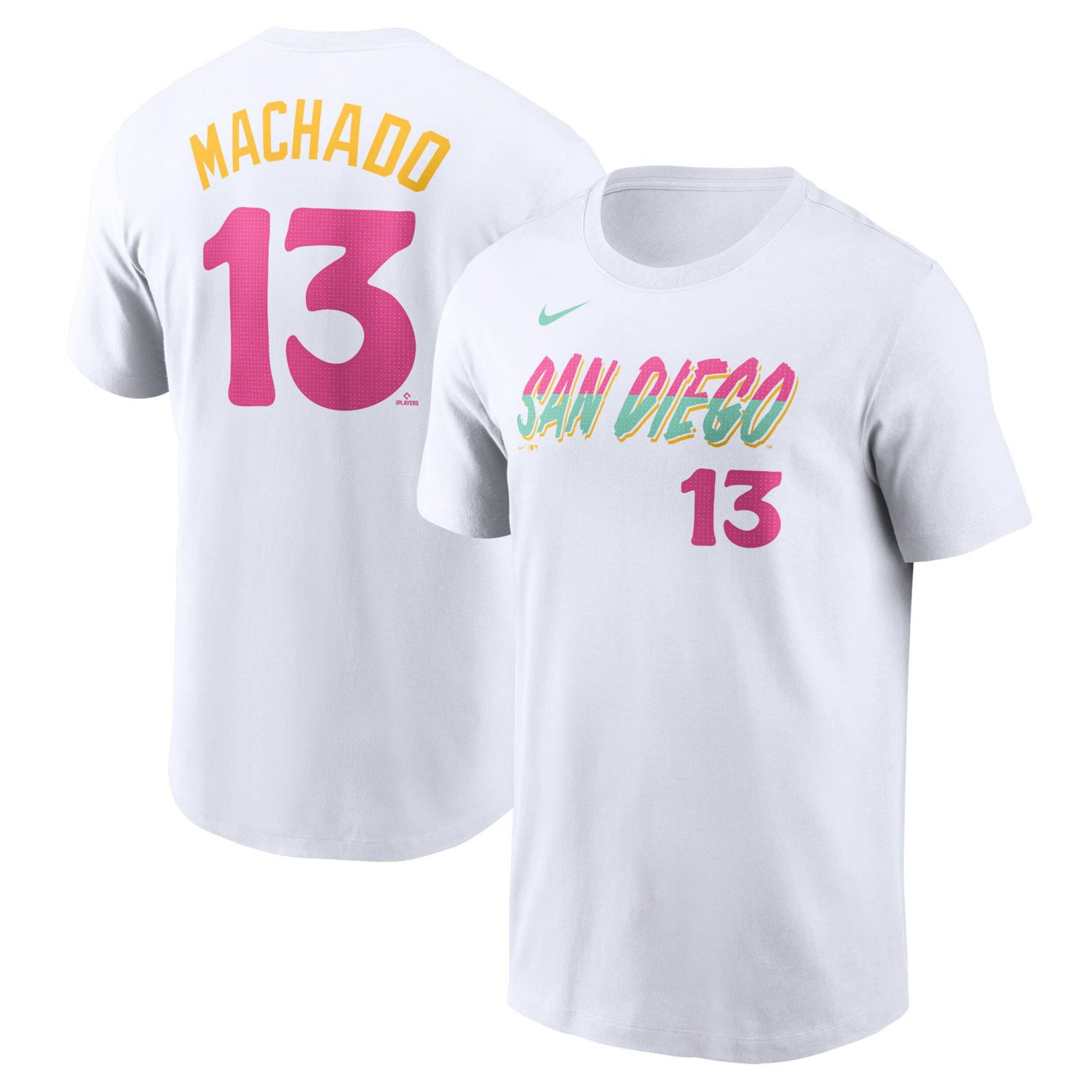 Nike Manny Machado San Diego Padres City Connect Fuse Name  Number T-Shirt                                                       - view number 1