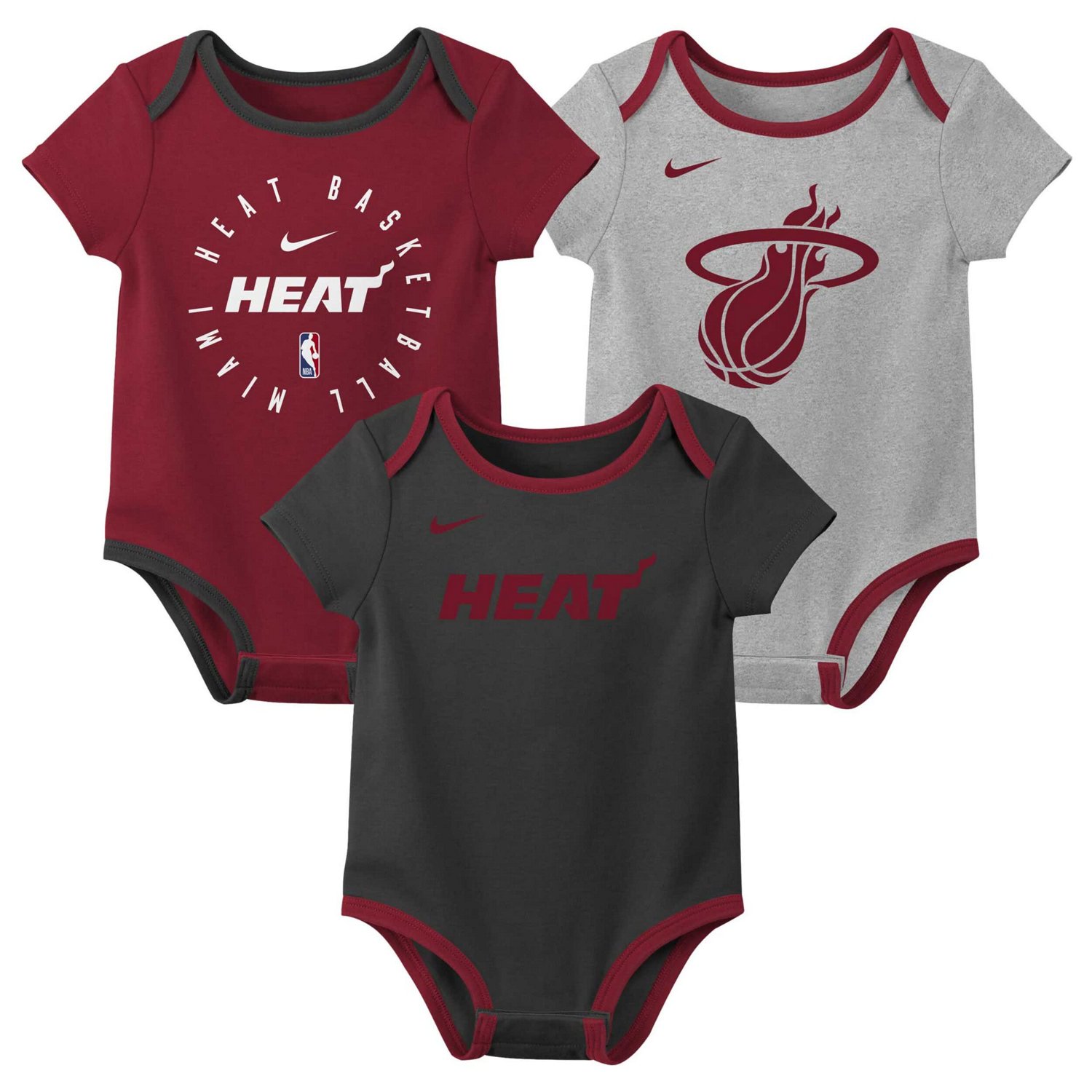 Nike Miami Heat Three-Pack Bodysuit Set                                                                                          - view number 1