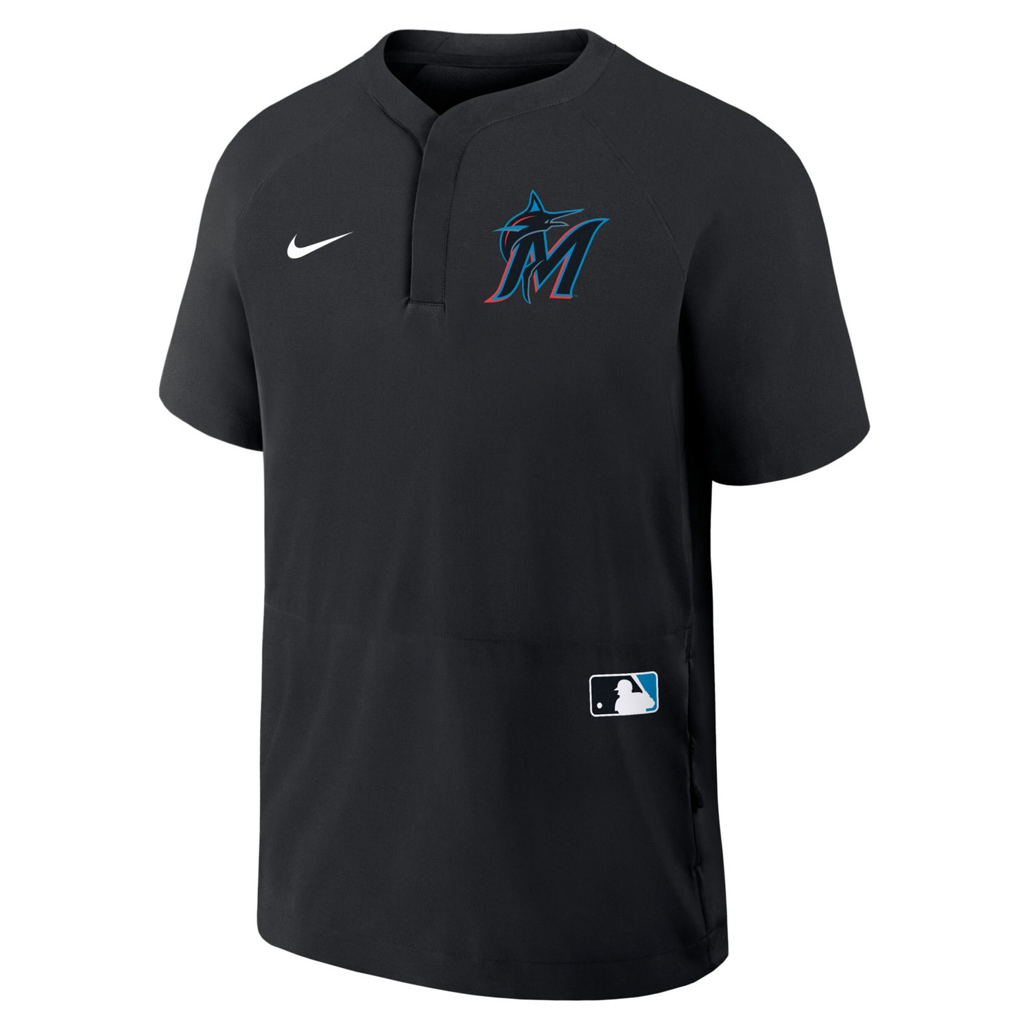 Nike Miami Marlins Authentic Collection Raglan Short Sleeve Windshirt - view number 2