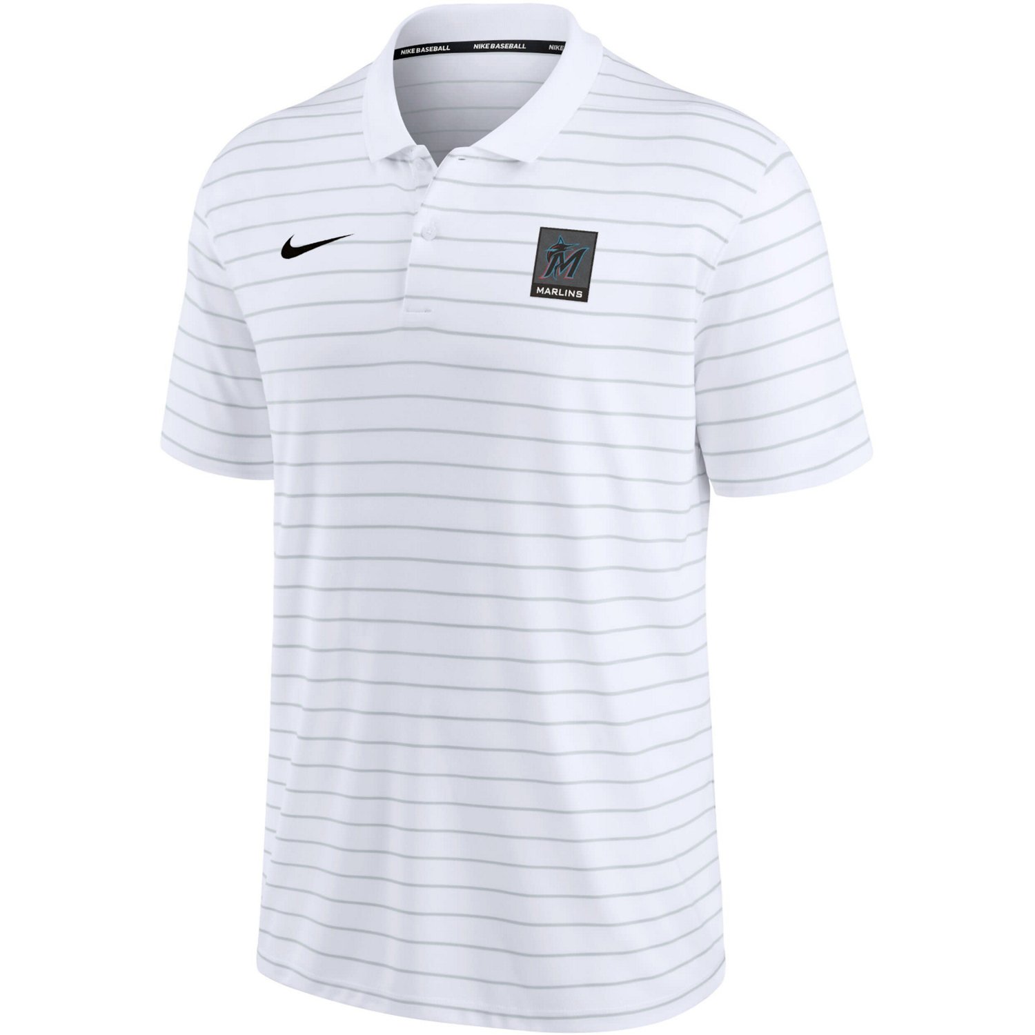 Nike Miami Marlins Authentic Collection Striped Performance Pique Polo                                                           - view number 2