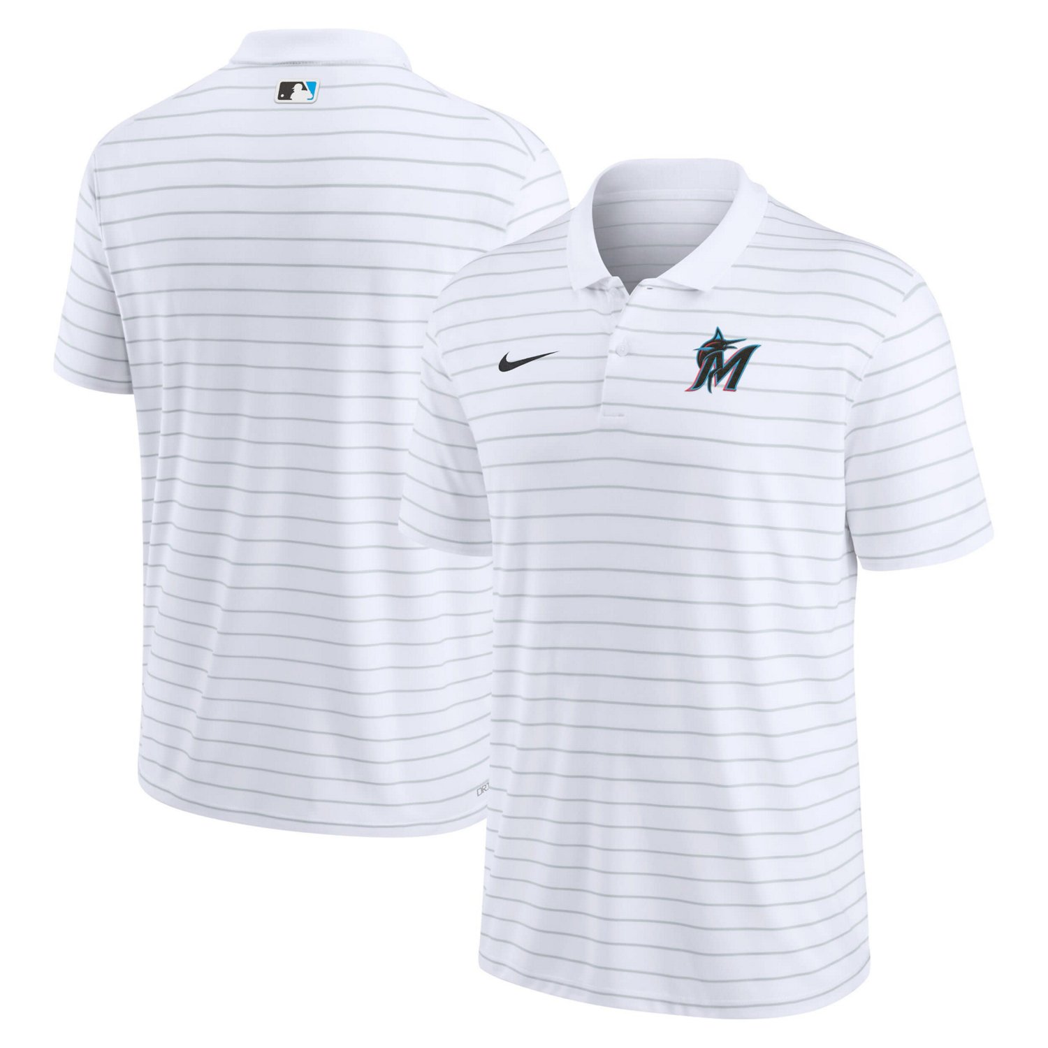 Nike Miami Marlins Authentic Collection Victory Striped Performance Polo                                                         - view number 1