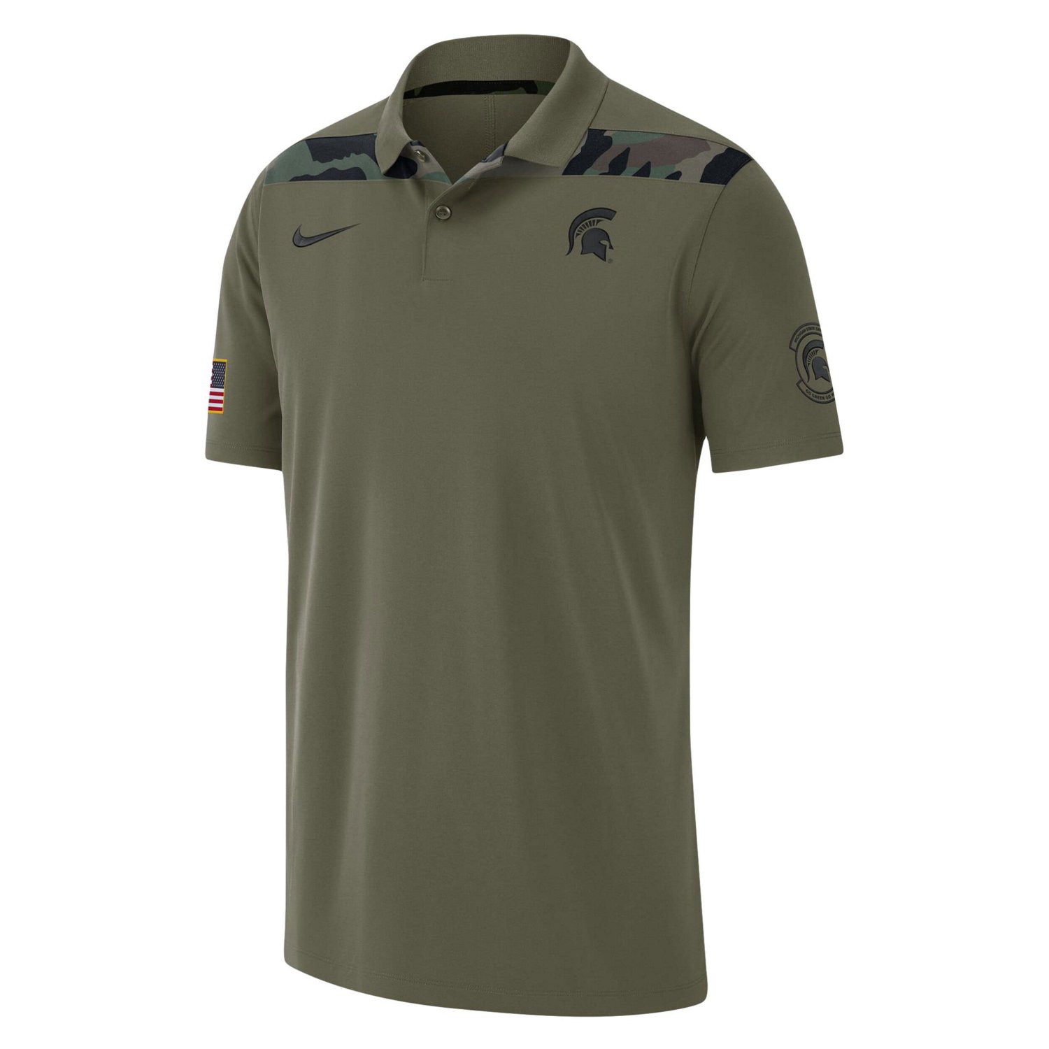 Nike Michigan State Spartans 2023 Sideline Coaches Military Pack Performance Polo - view number 2