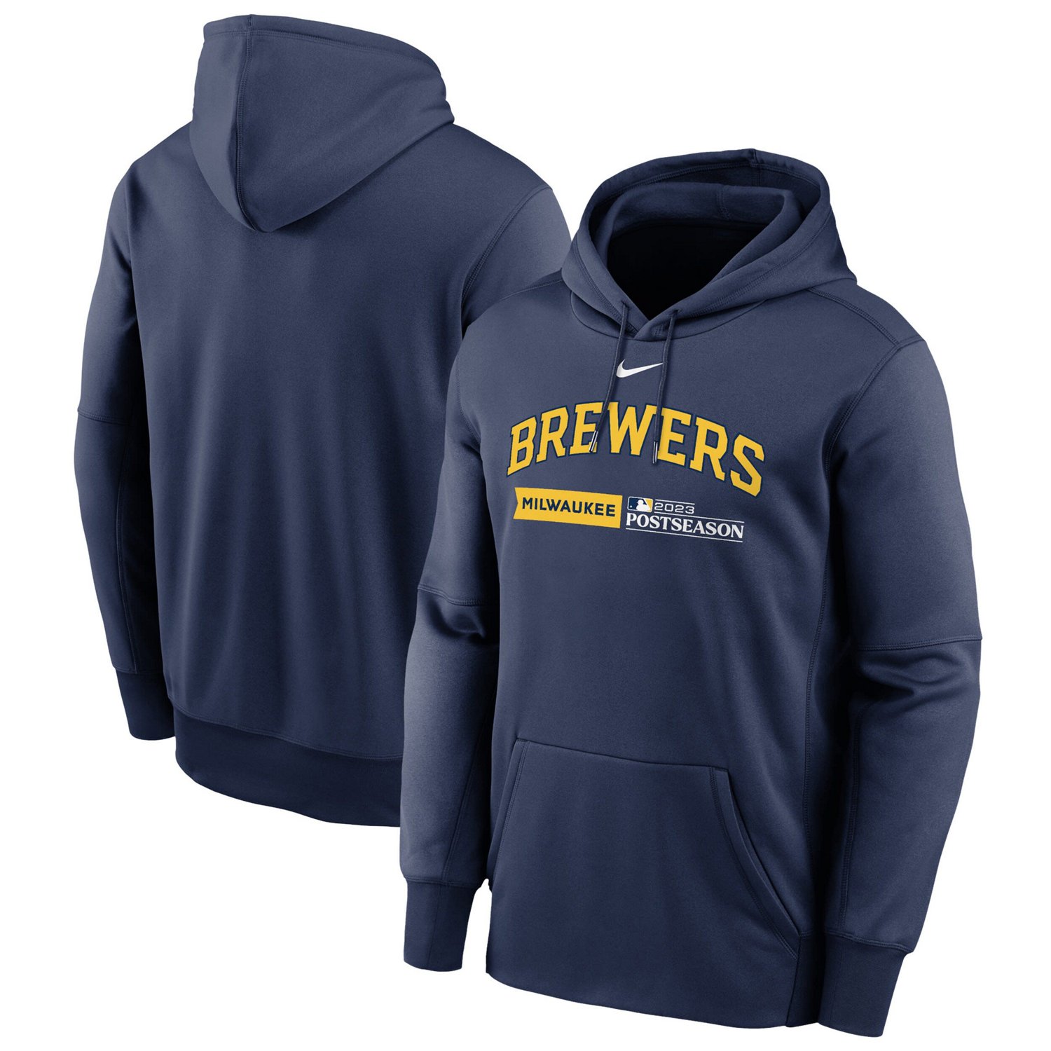 Nike Milwaukee Brewers 2023 Postseason Authentic Collection Dugout Performance Pullover Hoodie