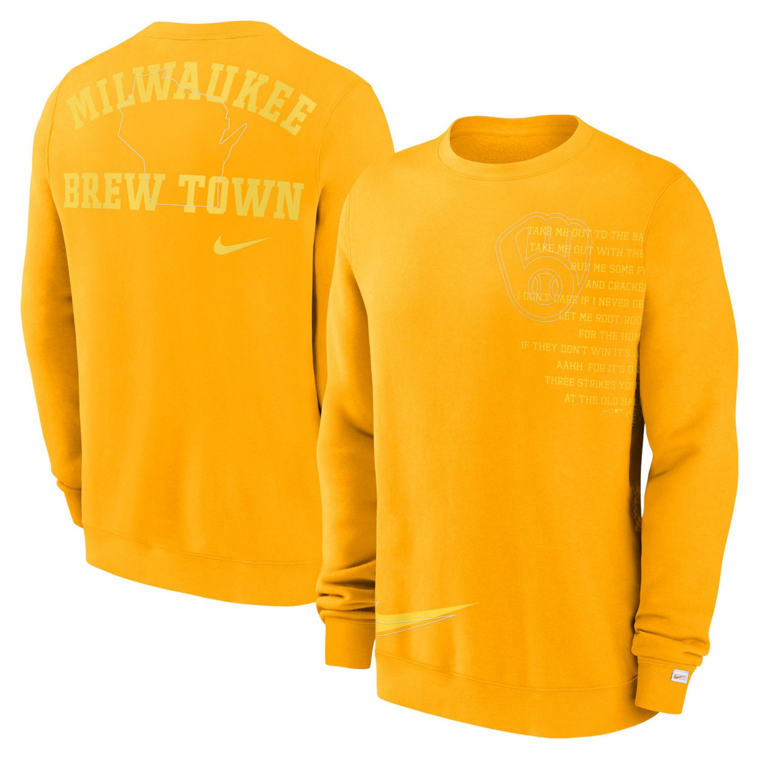 Nike Milwaukee Brewers Statement Ball Game Fleece Pullover Sweatshirt - view number 1