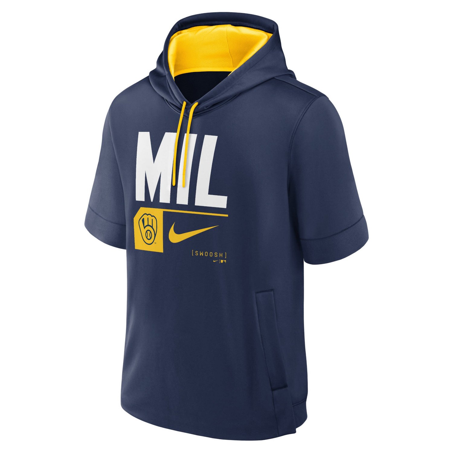 Nike Milwaukee Brewers Tri Code Lockup Short Sleeve Pullover Hoodie - view number 2