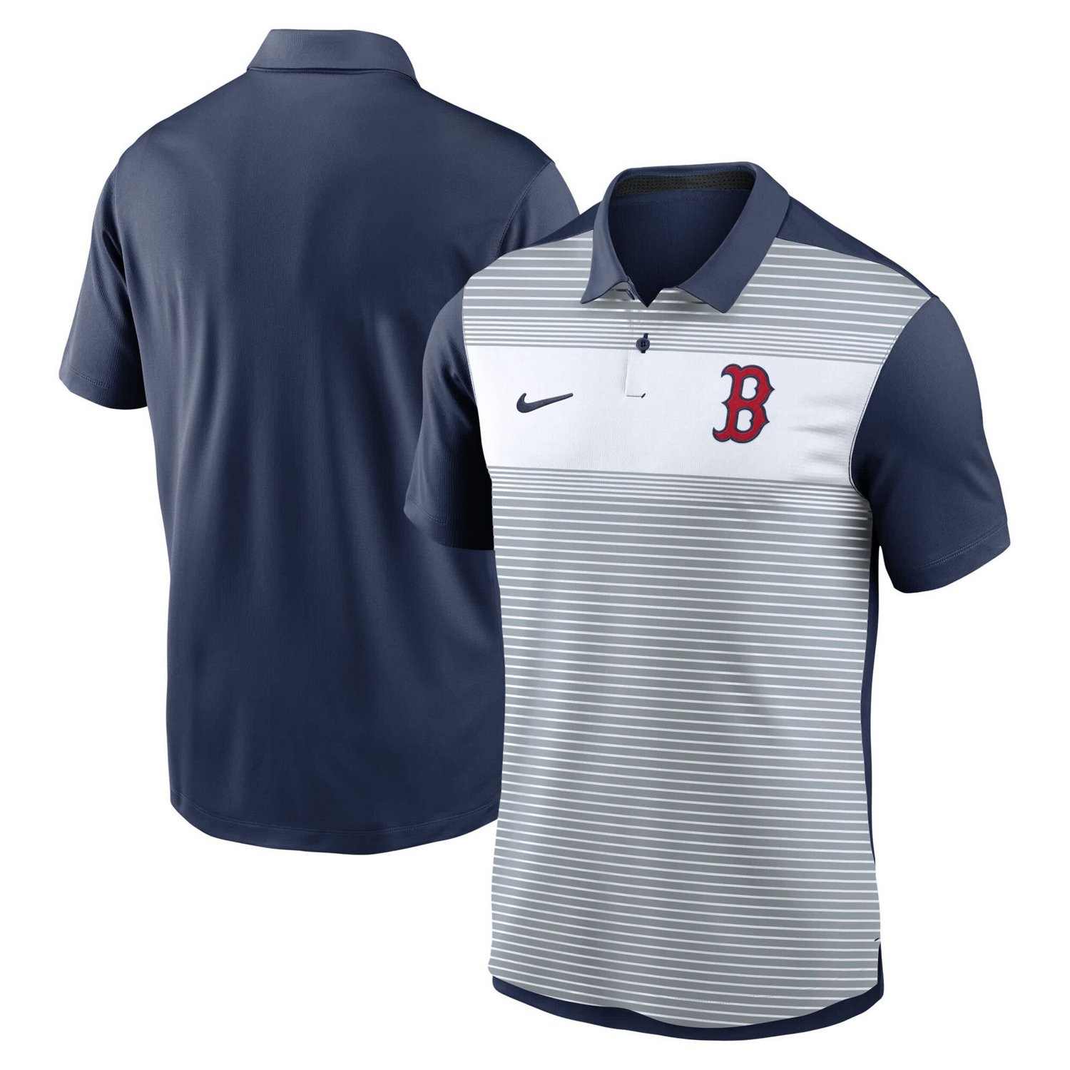 Nike Navy Boston Red Sox Vapor Striped Performance Polo - view number 1