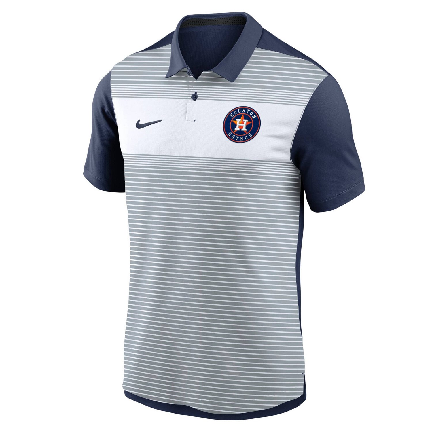 Nike Navy Houston Astros Vapor Striped Performance Polo                                                                          - view number 2