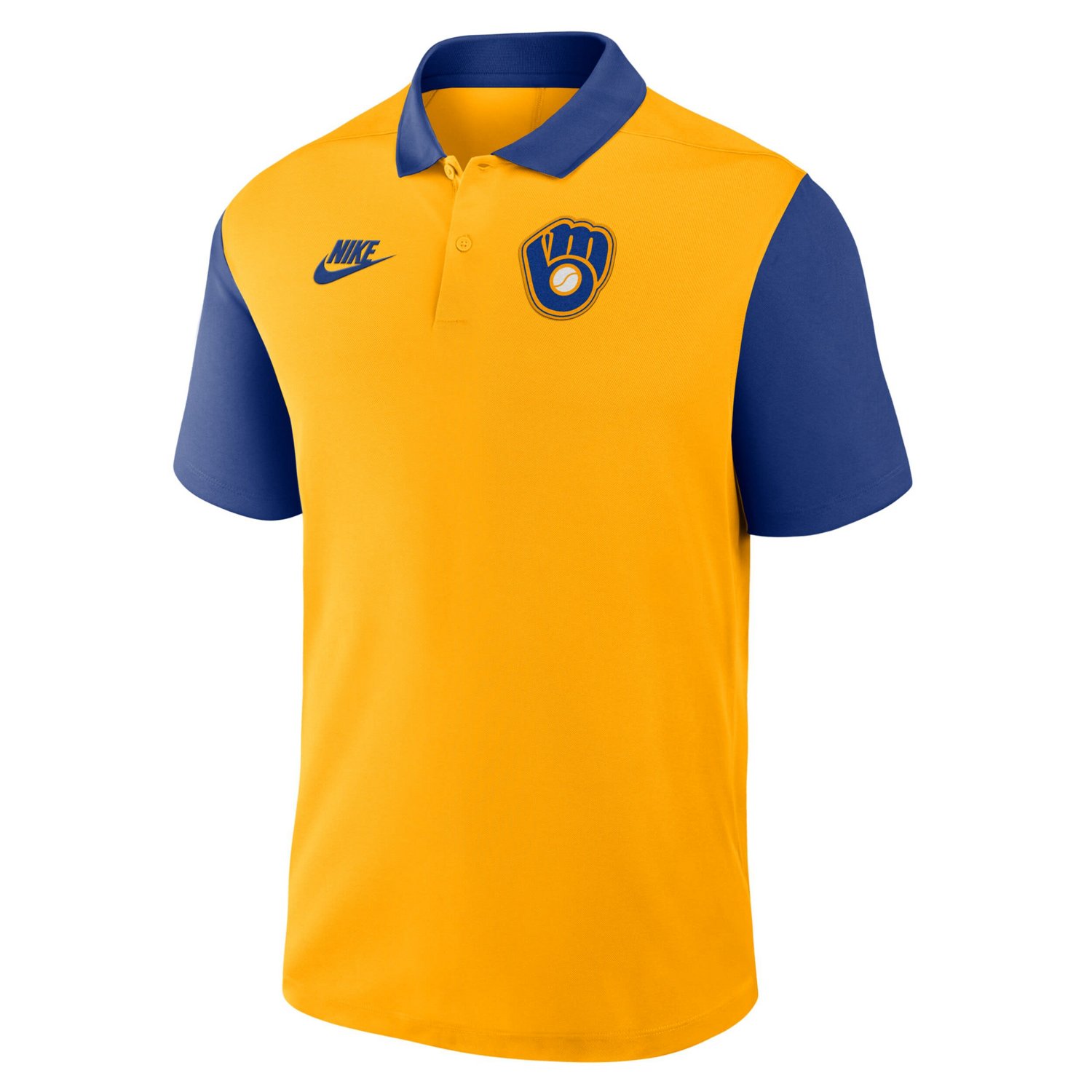 Nike Navy Milwaukee Brewers Cooperstown Collection Color-Block Victory Performance Polo - view number 2