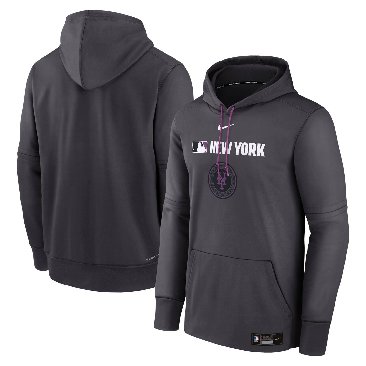Nike New York Mets Authentic Collection City Connect Therma Pullover Hoodie                                                      - view number 1