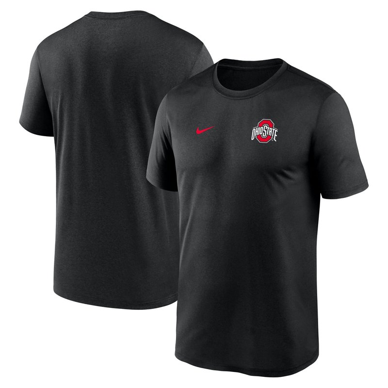 Nike Men's Black Ohio State Buckeyes 2025 Sideline Small Logo Legend Performance T-Shirt - Black