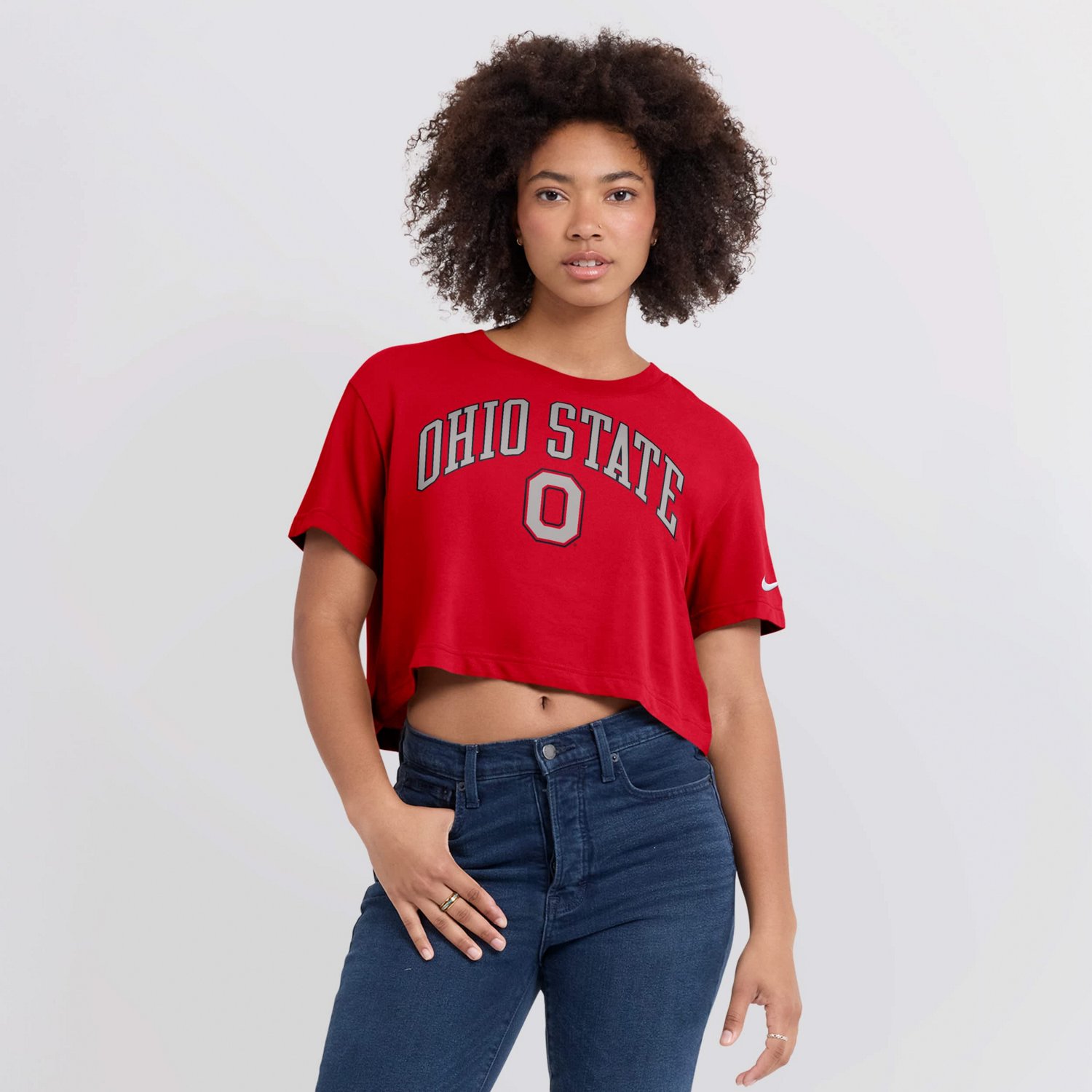 Nike Ohio State Buckeyes Athletic Prep Arch Performance Cropped T-Shirt