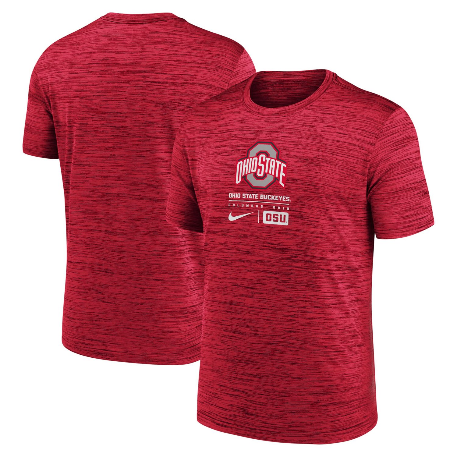 Nike Ohio State Buckeyes Campus Center Block Velocity Performance T-Shirt