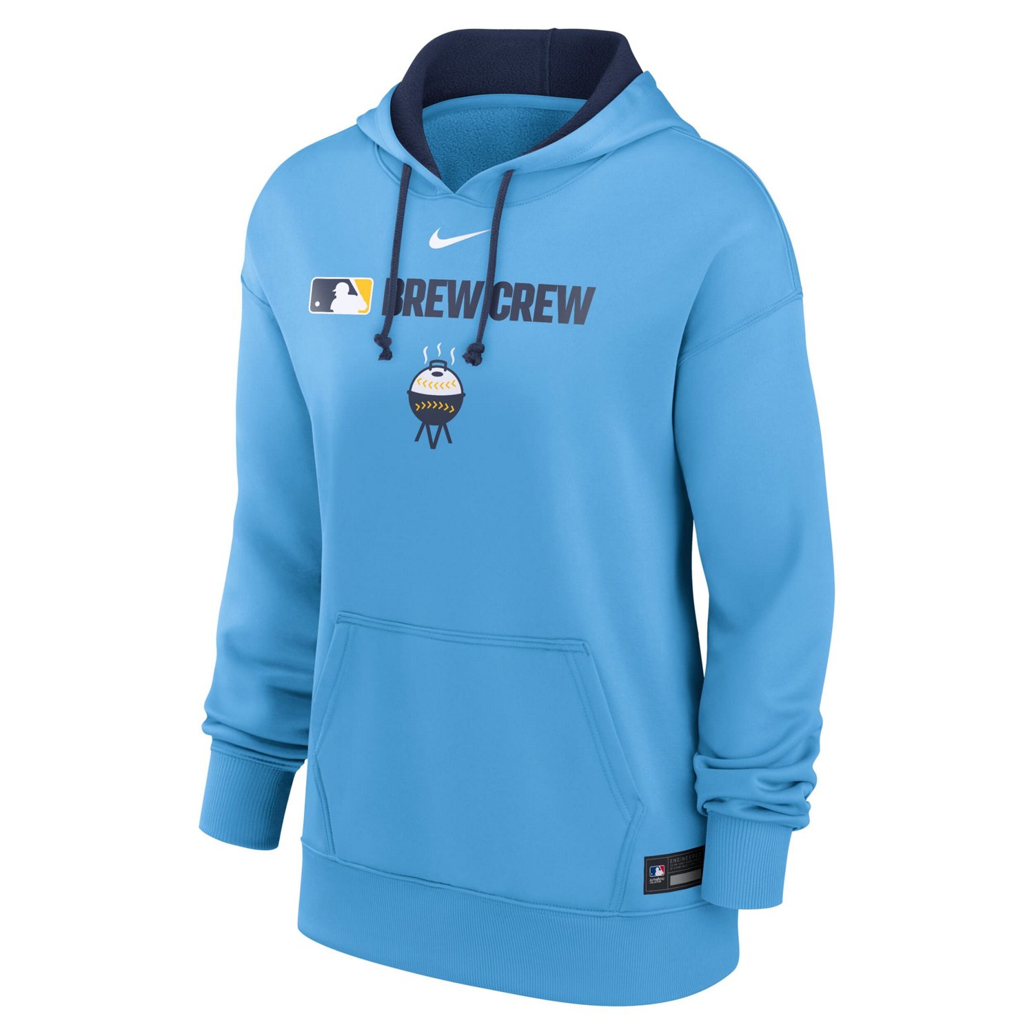 Nike Powder Milwaukee Brewers Authentic Collection City Connect Performance Pullover Hoodie - view number 2