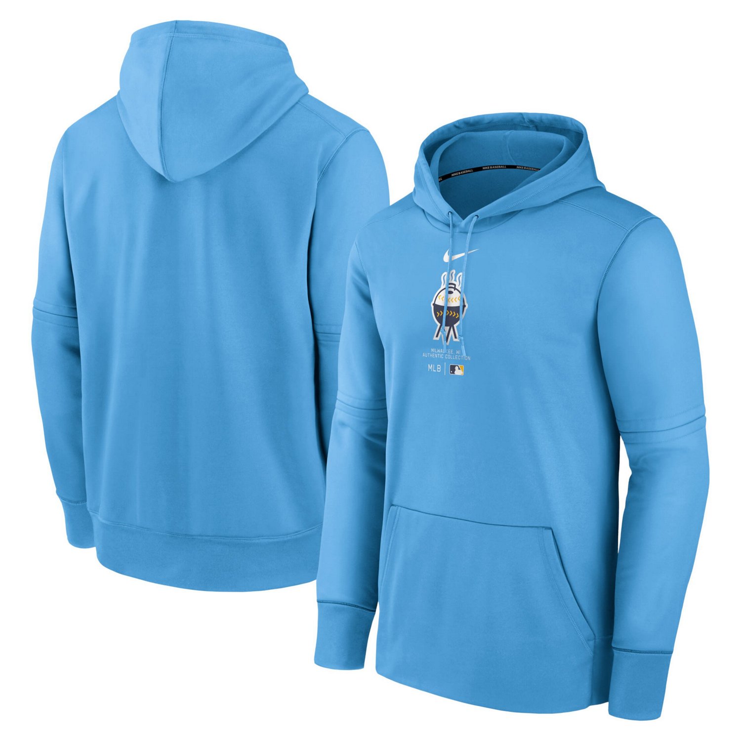 Nike Powder Milwaukee Brewers Authentic Collection City Connect Practice Performance Pullover Hoodie