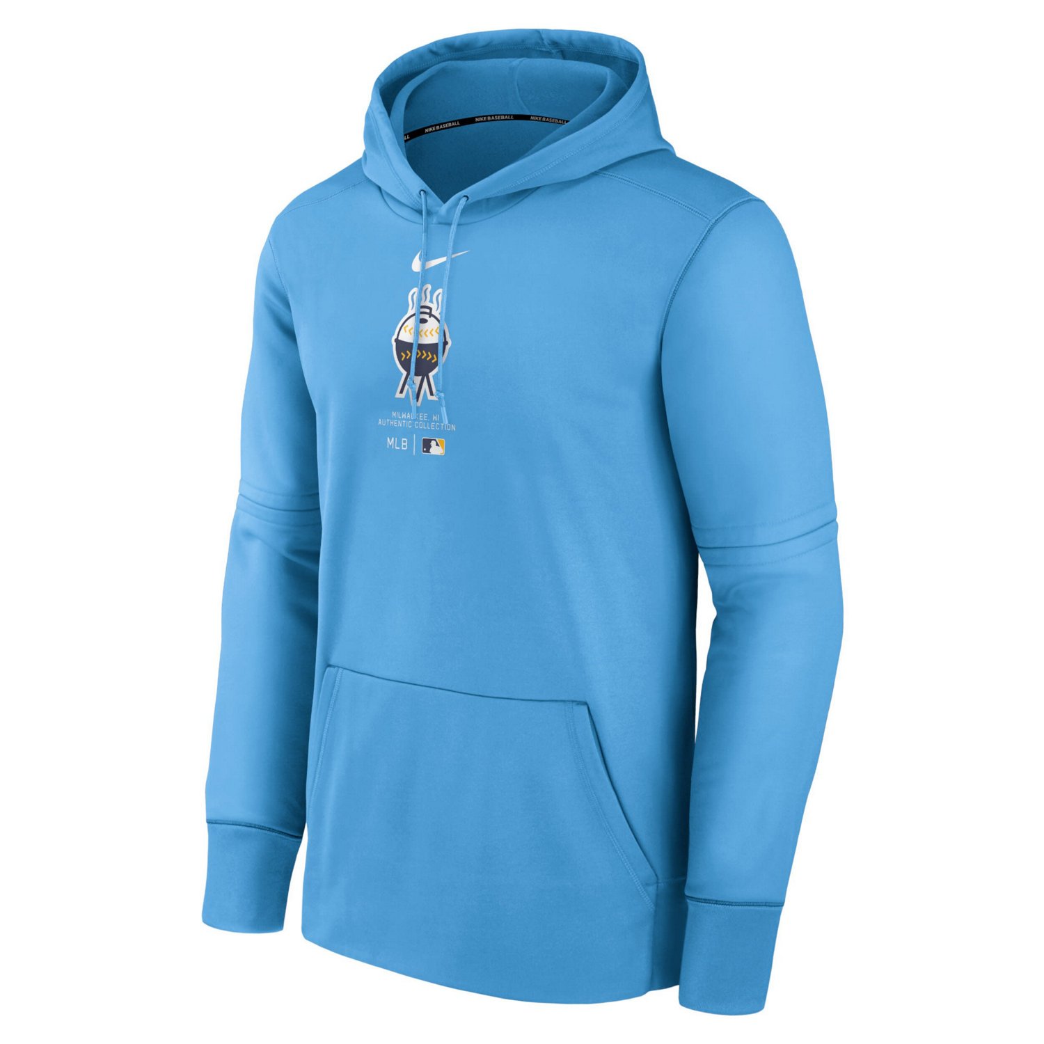 Nike Powder Milwaukee Brewers Authentic Collection City Connect Practice Performance Pullover Hoodie - view number 2