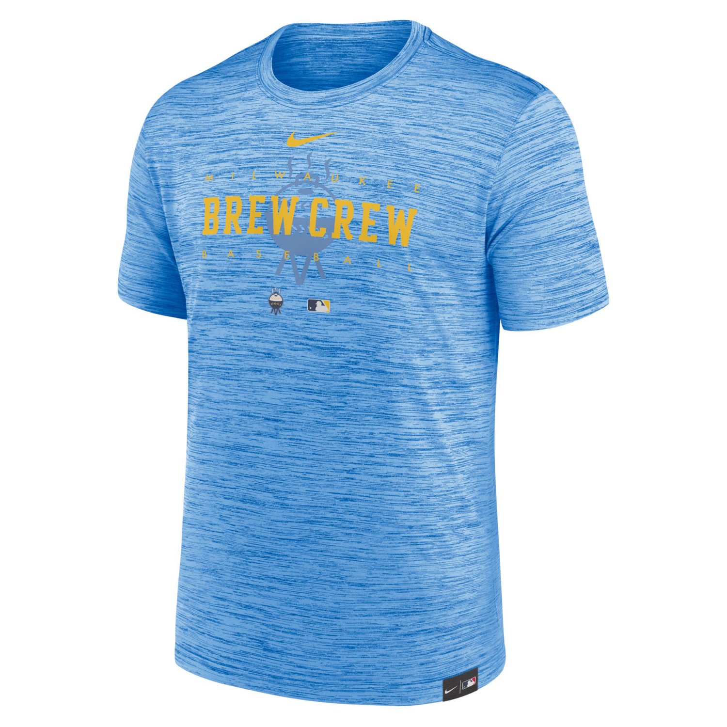 Nike Powder Milwaukee Brewers City Connect Velocity Practice Performance T-Shirt - view number 2
