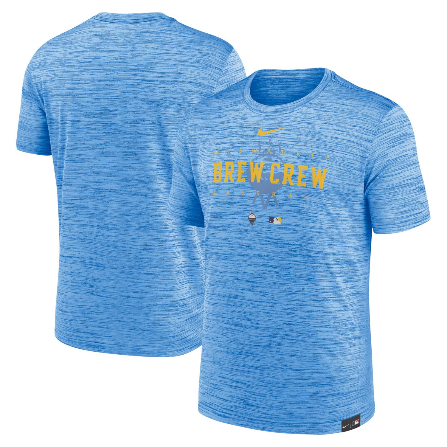 Nike Powder Milwaukee Brewers City Connect Velocity Practice Performance T-Shirt - view number 1