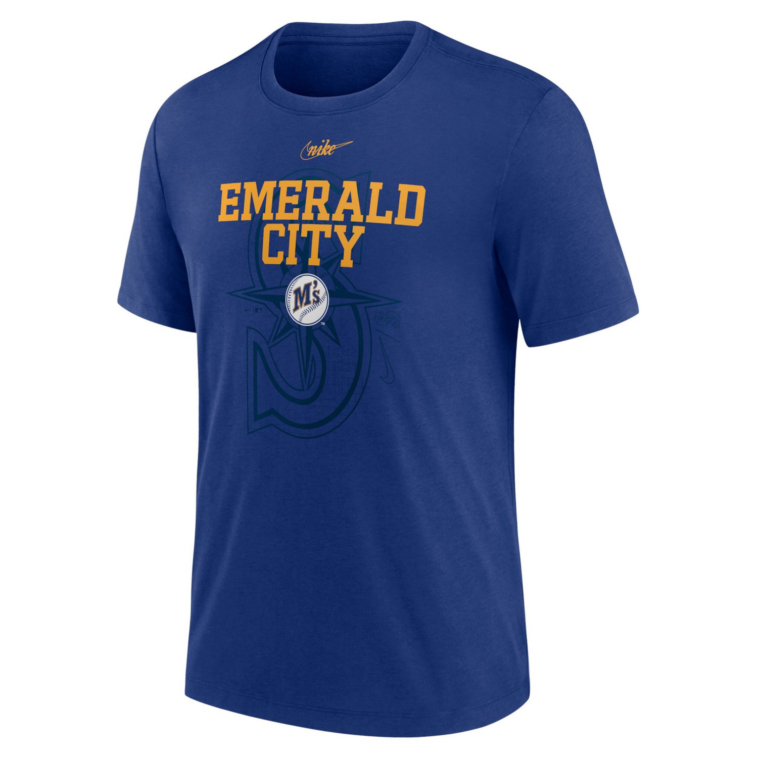 Nike Seattle Mariners Rewind Retro Tri-Blend T-Shirt - view number 2