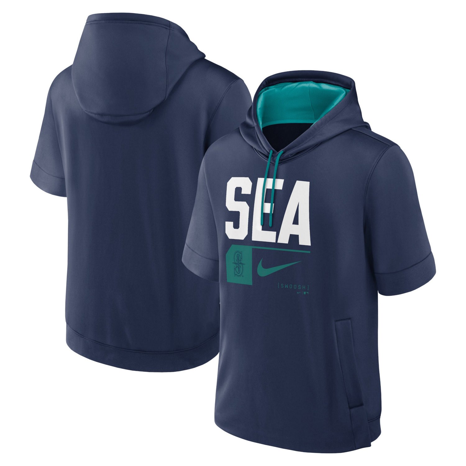Nike Seattle Mariners Tri Code Lockup Short Sleeve Pullover Hoodie