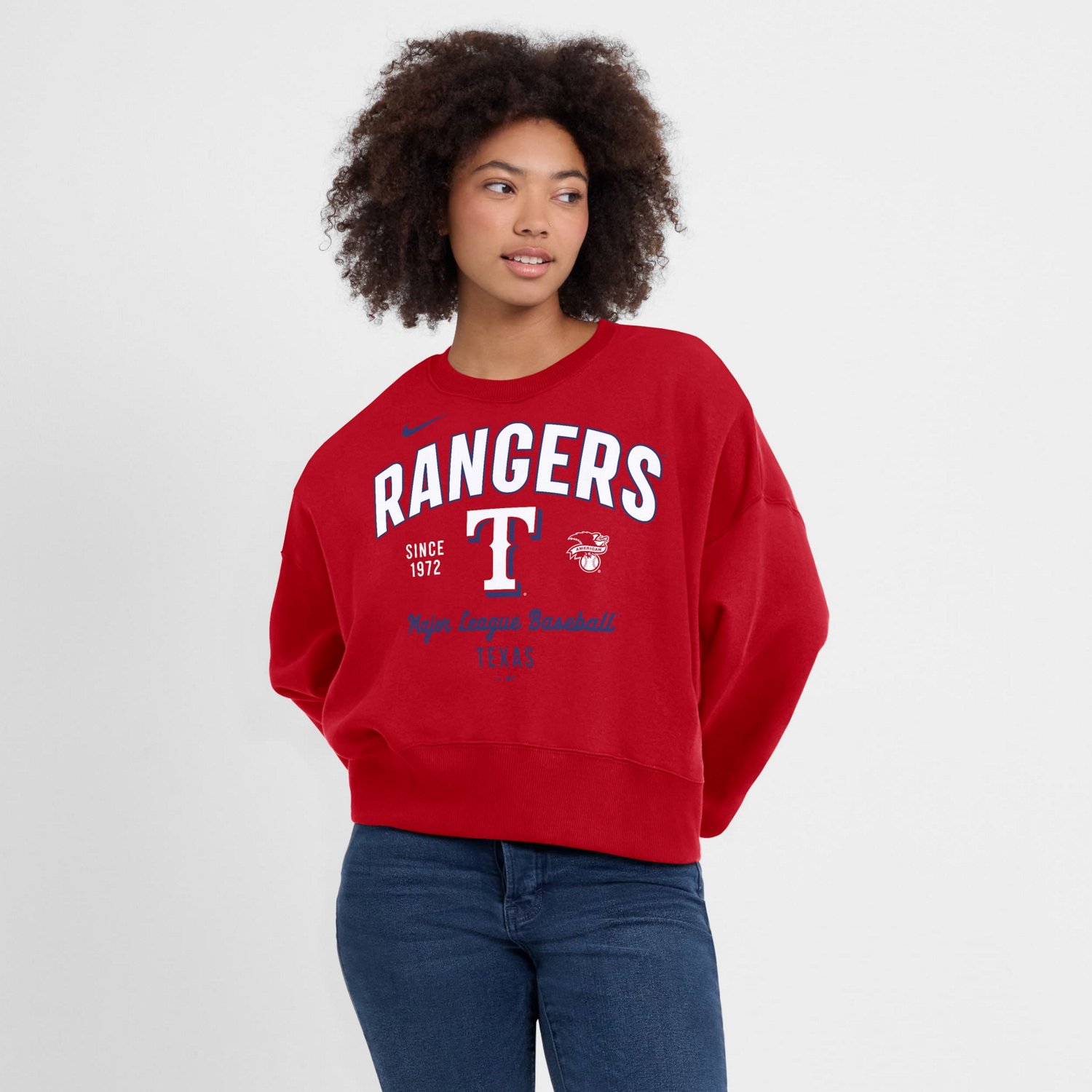 Nike Texas Rangers Oversized High Hip Pullover Sweatshirt - view number 4