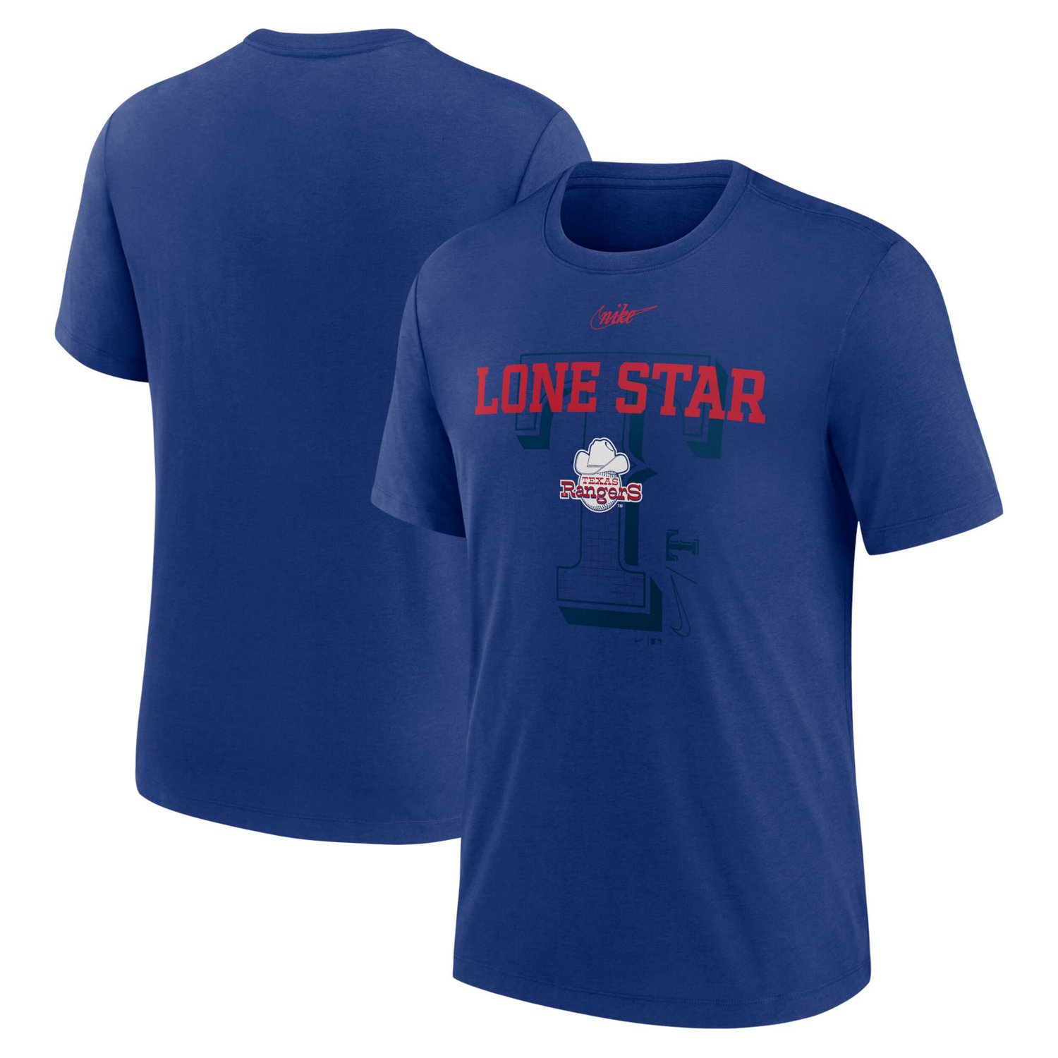 Nike Texas Rangers Rewind Retro Tri-Blend T-Shirt Academy