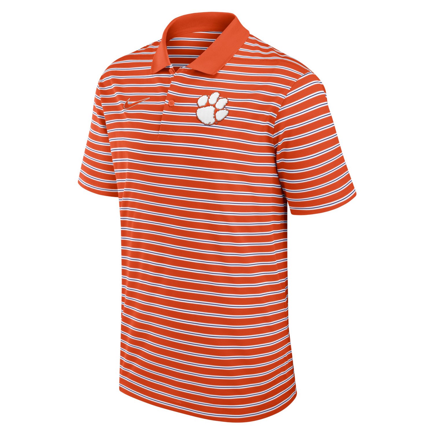 Nike /White Clemson Tigers Primetime Victory Striped Performance Polo                                                            - view number 2