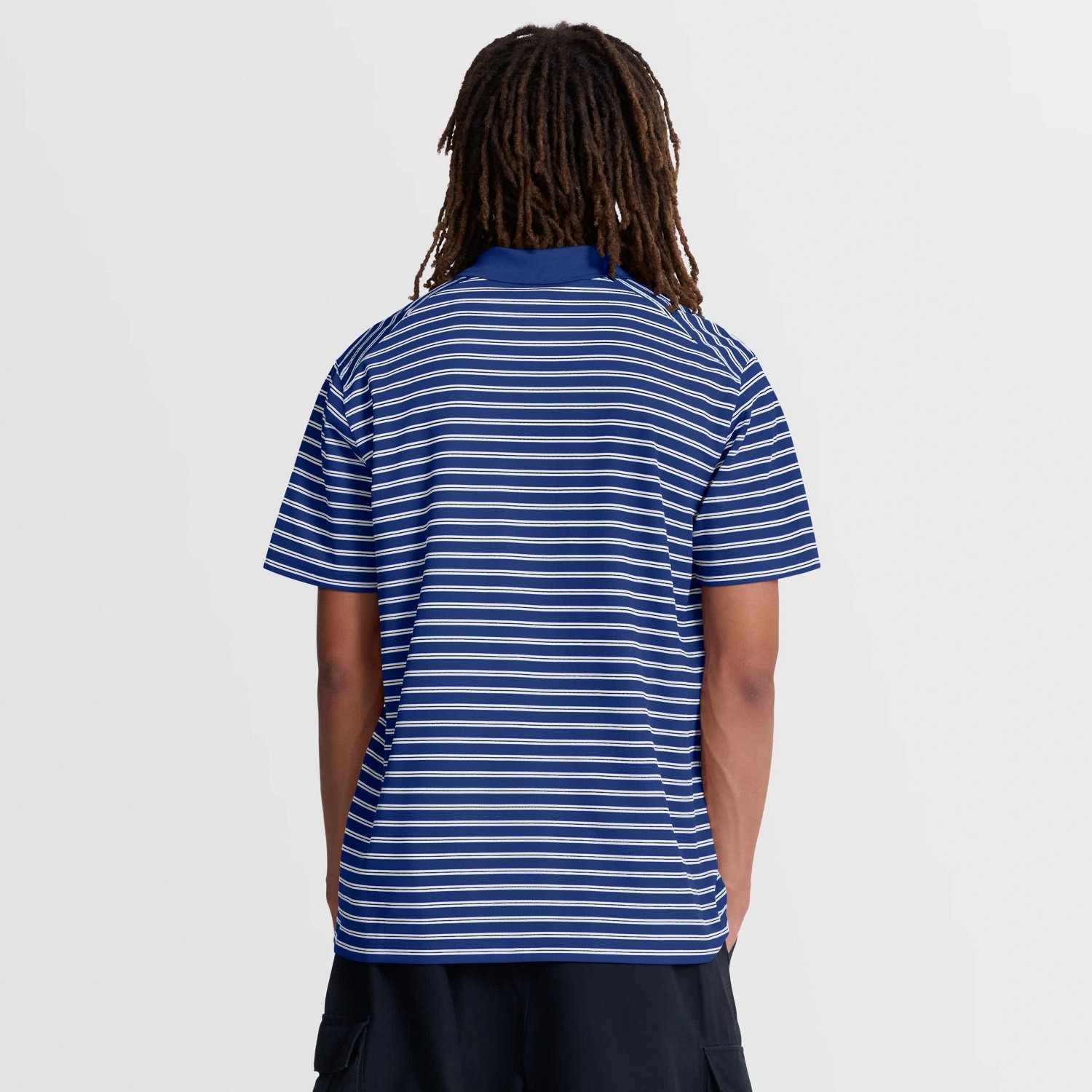 Nike White Los Angeles Dodgers Striped Victory Dri-FIT Polo