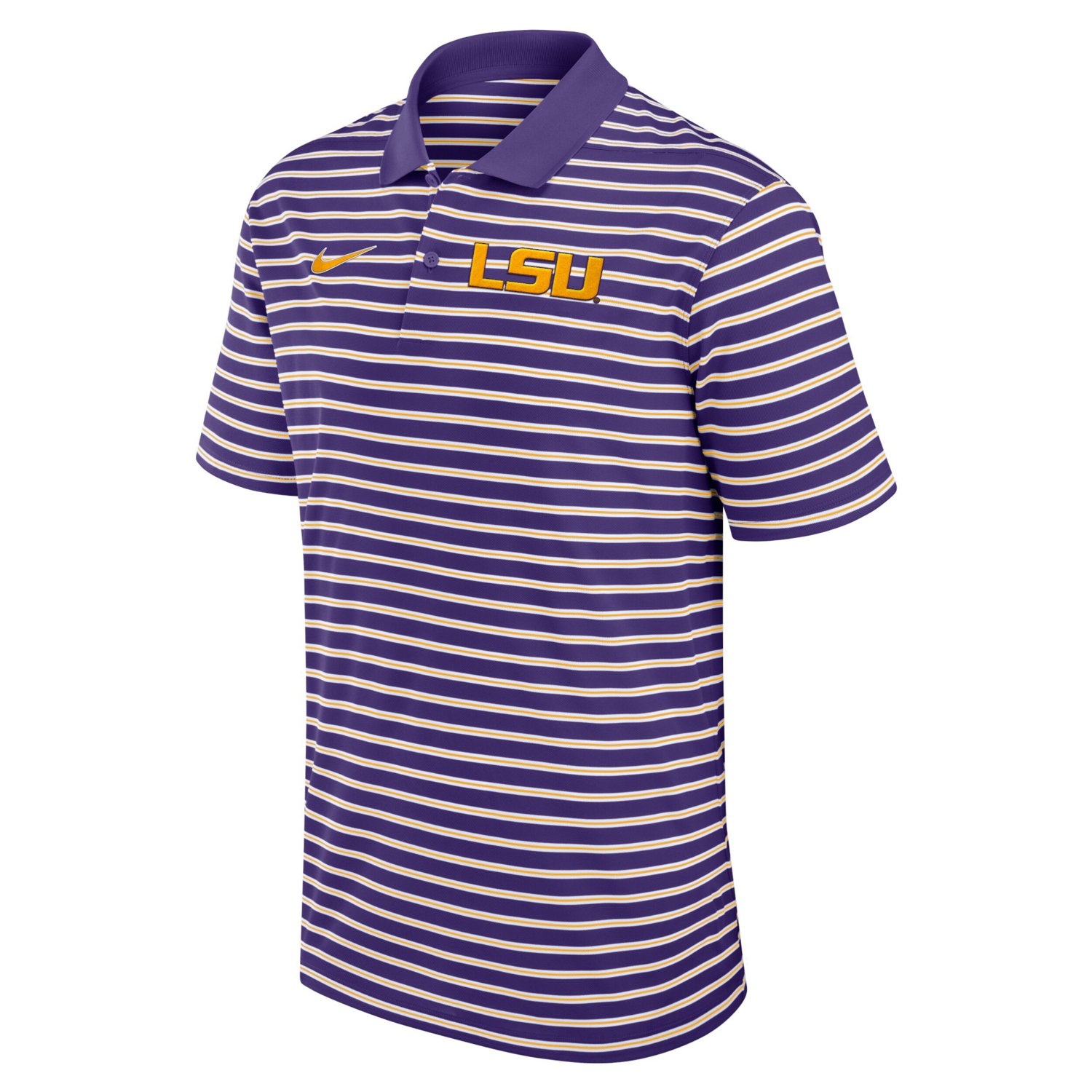 Nike /White LSU Tigers Primetime Victory Striped Performance Polo                                                                - view number 2