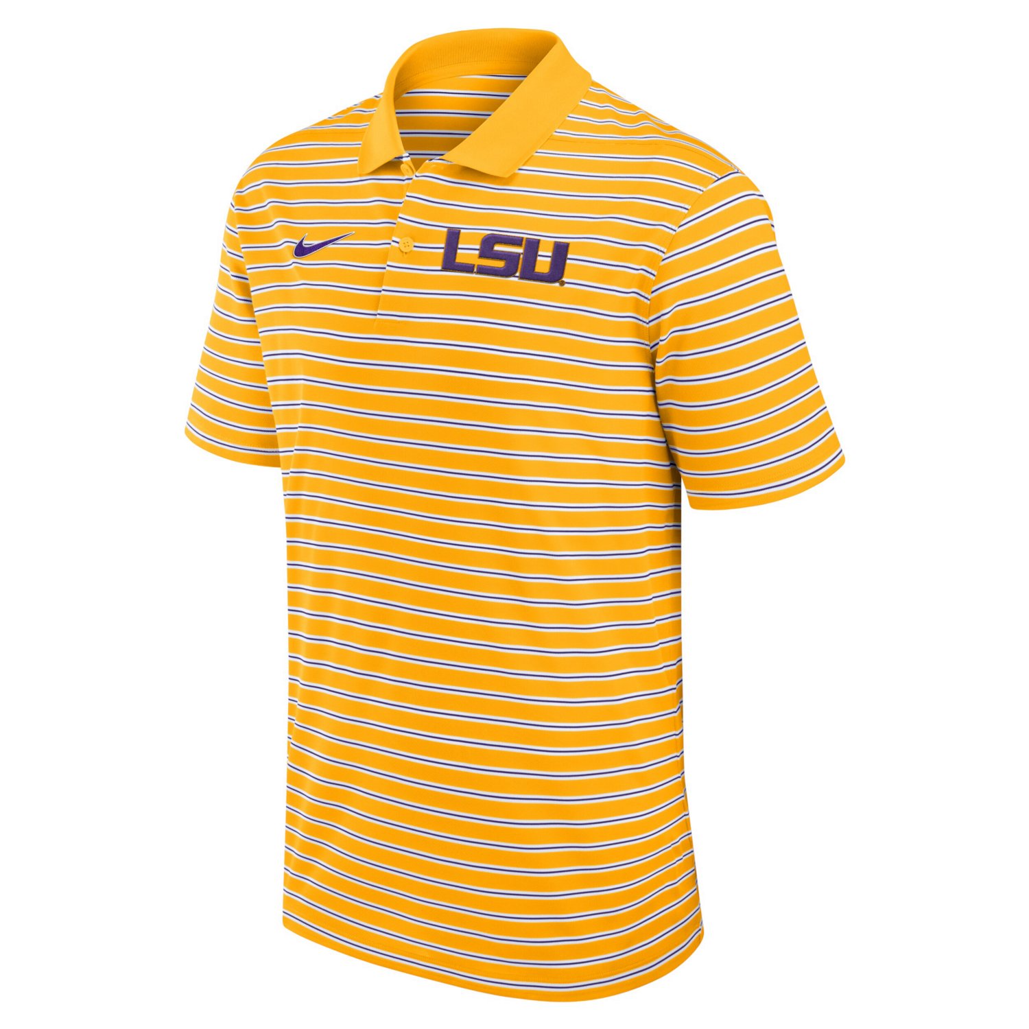 Nike /White LSU Tigers Primetime Victory Striped Performance Polo                                                                - view number 2