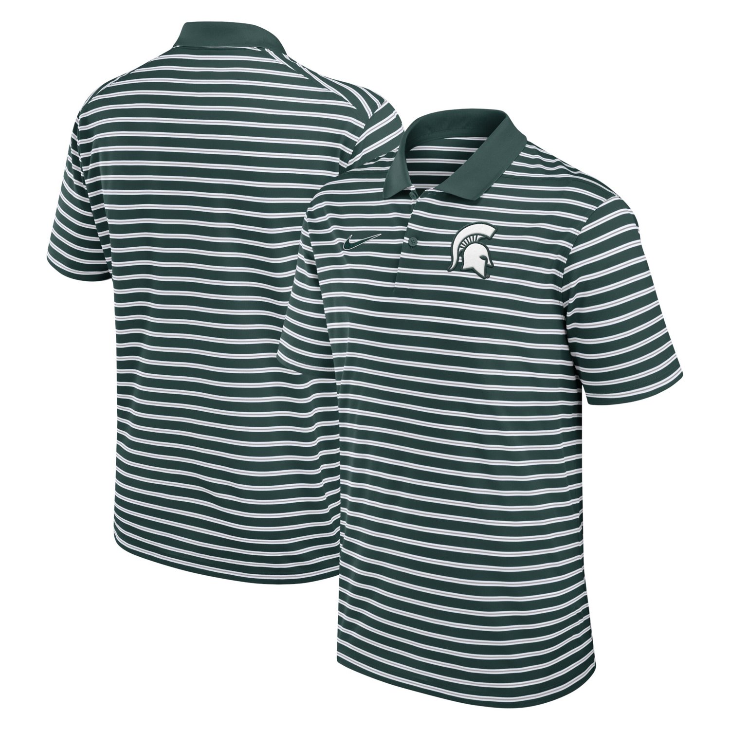 Nike /White Michigan State Spartans Primetime Victory Striped Performance Polo