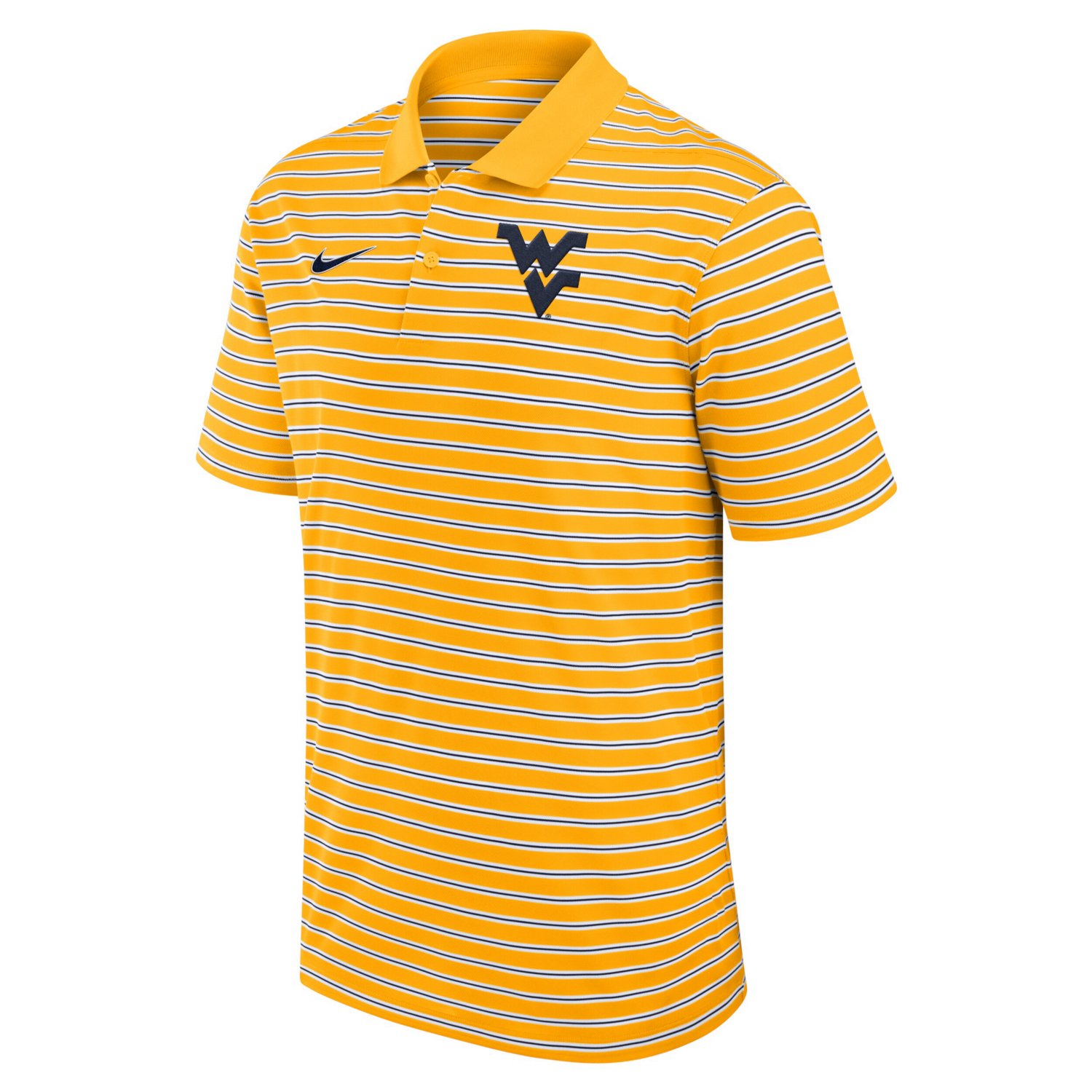 Nike /White West Virginia Mountaineers Primetime Victory Striped Performance Polo - view number 2