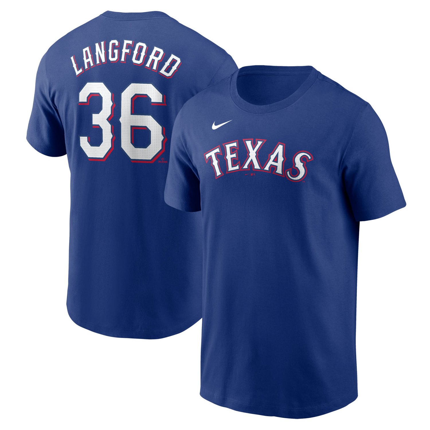 Nike Wyatt Langford Texas Rangers Fuse Name  Number T-Shirt