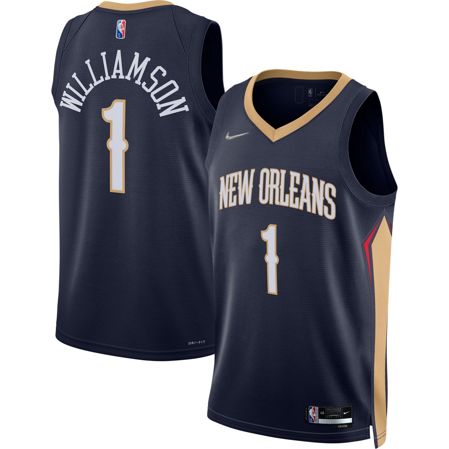 Nike Zion Williamson New Orleans Pelicans 2021/22 Diamond Swingman Jersey - Icon Edition                                         - view number 1