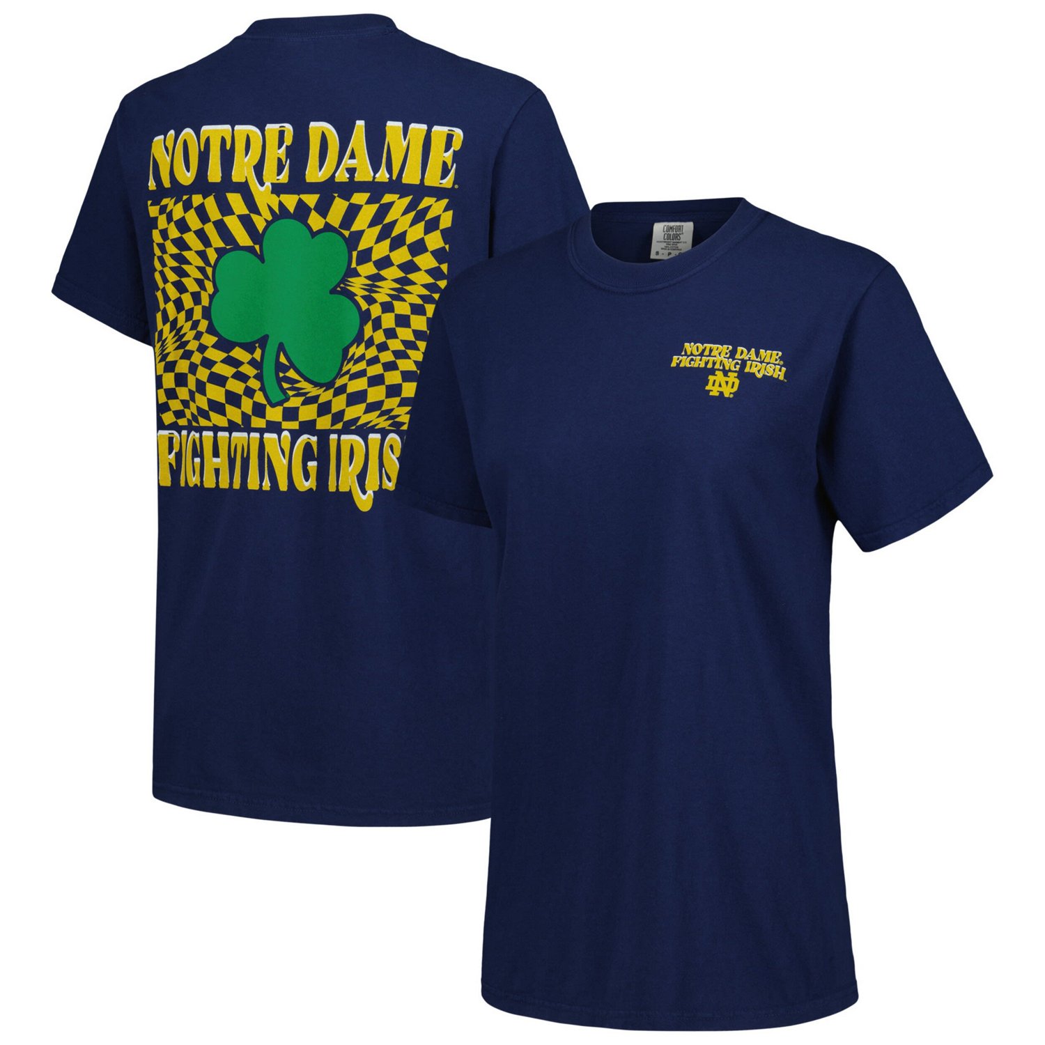 Notre Dame Fighting Irish Comfort Colors Checkered Mascot T-Shirt