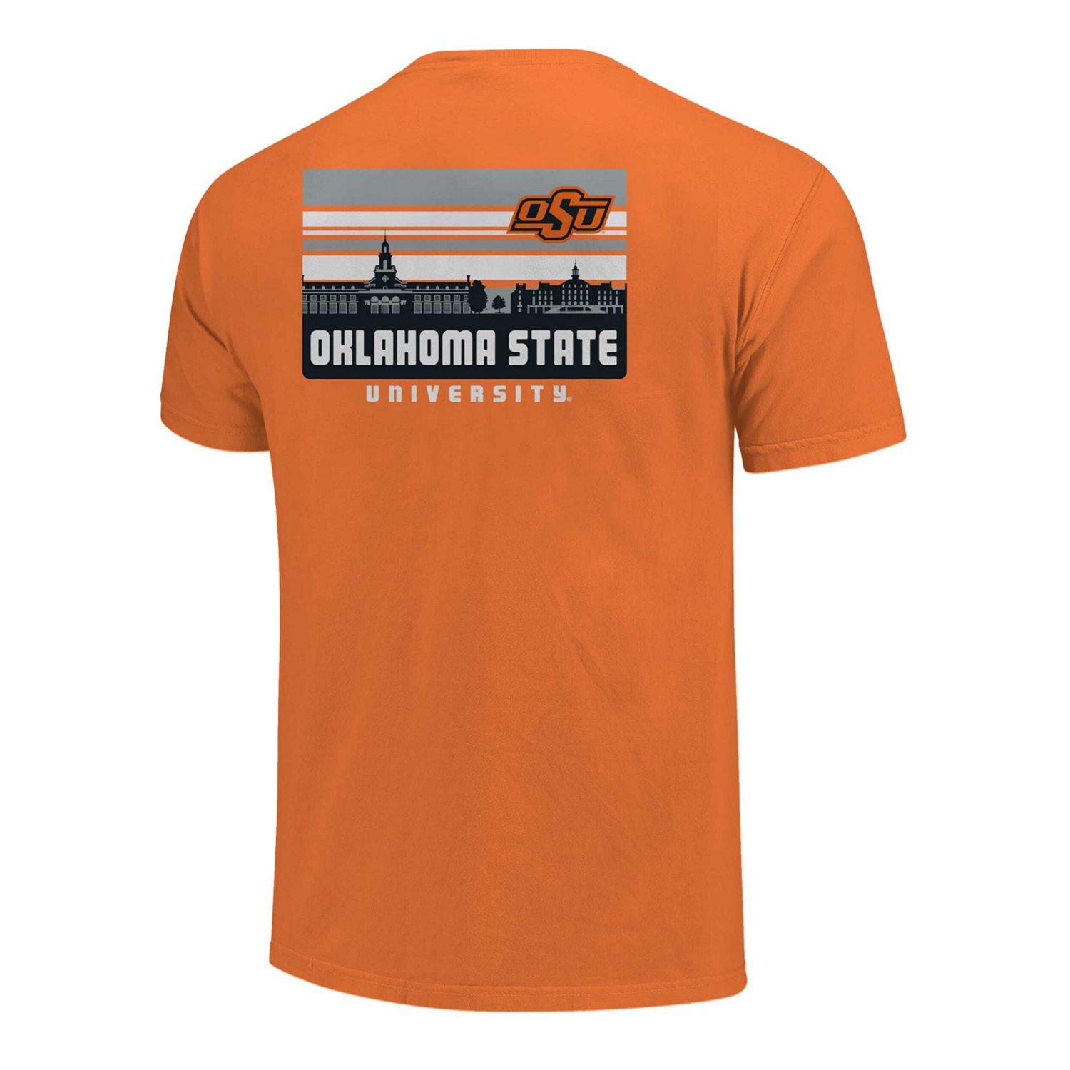 Oklahoma State Cowboys Striped Campus Skyline T-Shirt - view number 3