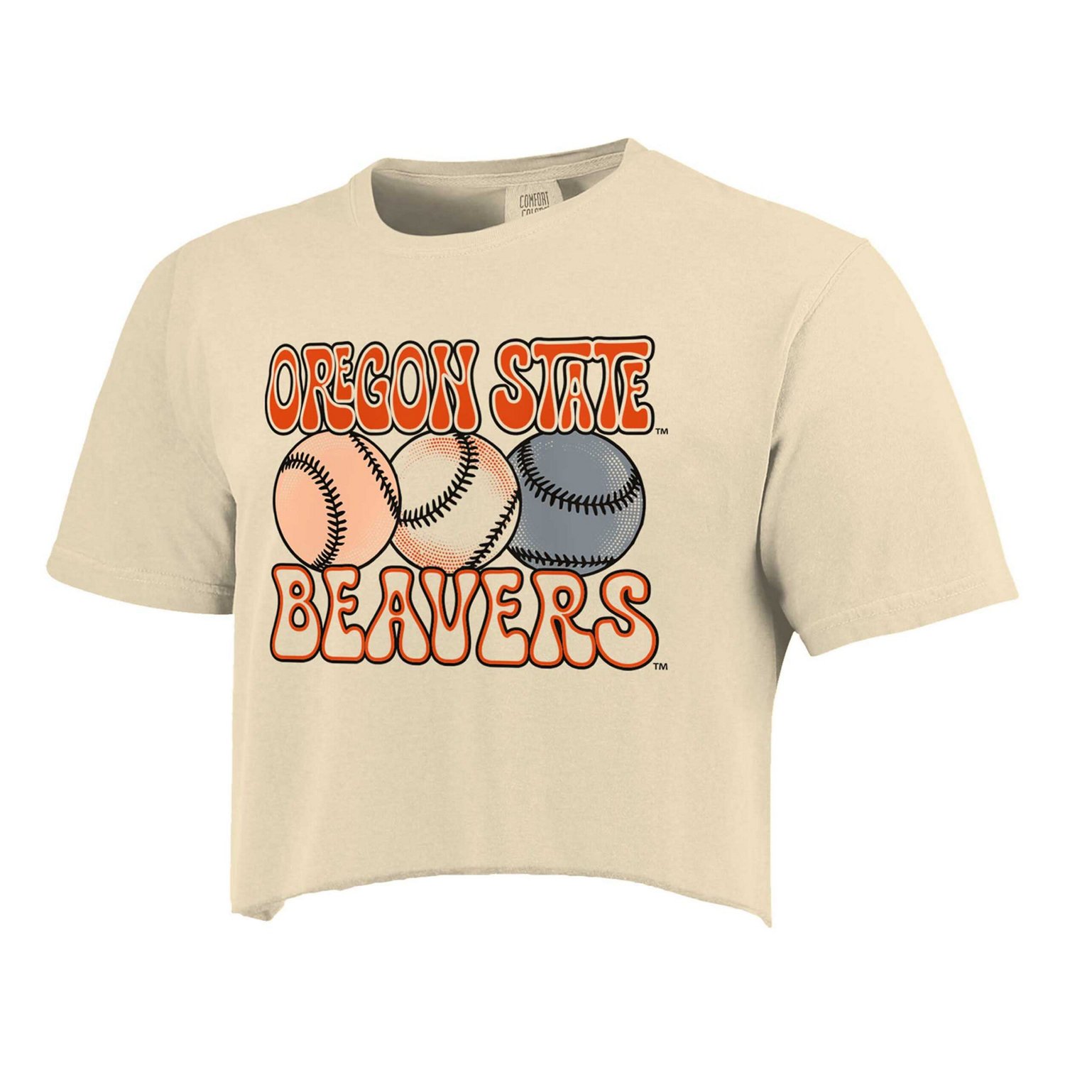 Oregon State Beavers Comfort Colors Baseball Cropped T-Shirt - view number 2