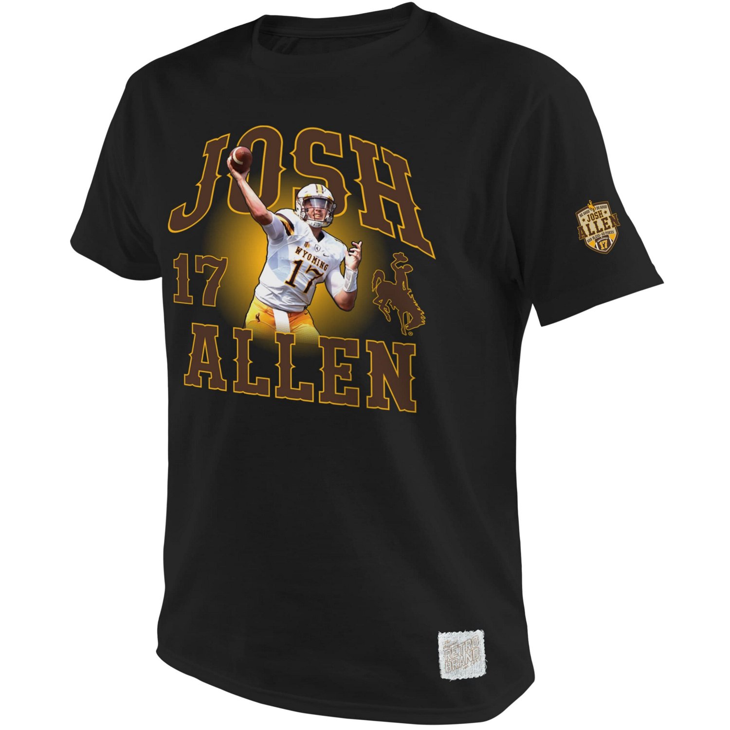 Original Retro Brand Josh Allen Wyoming Cowboys Name  Number T-Shirt - view number 2