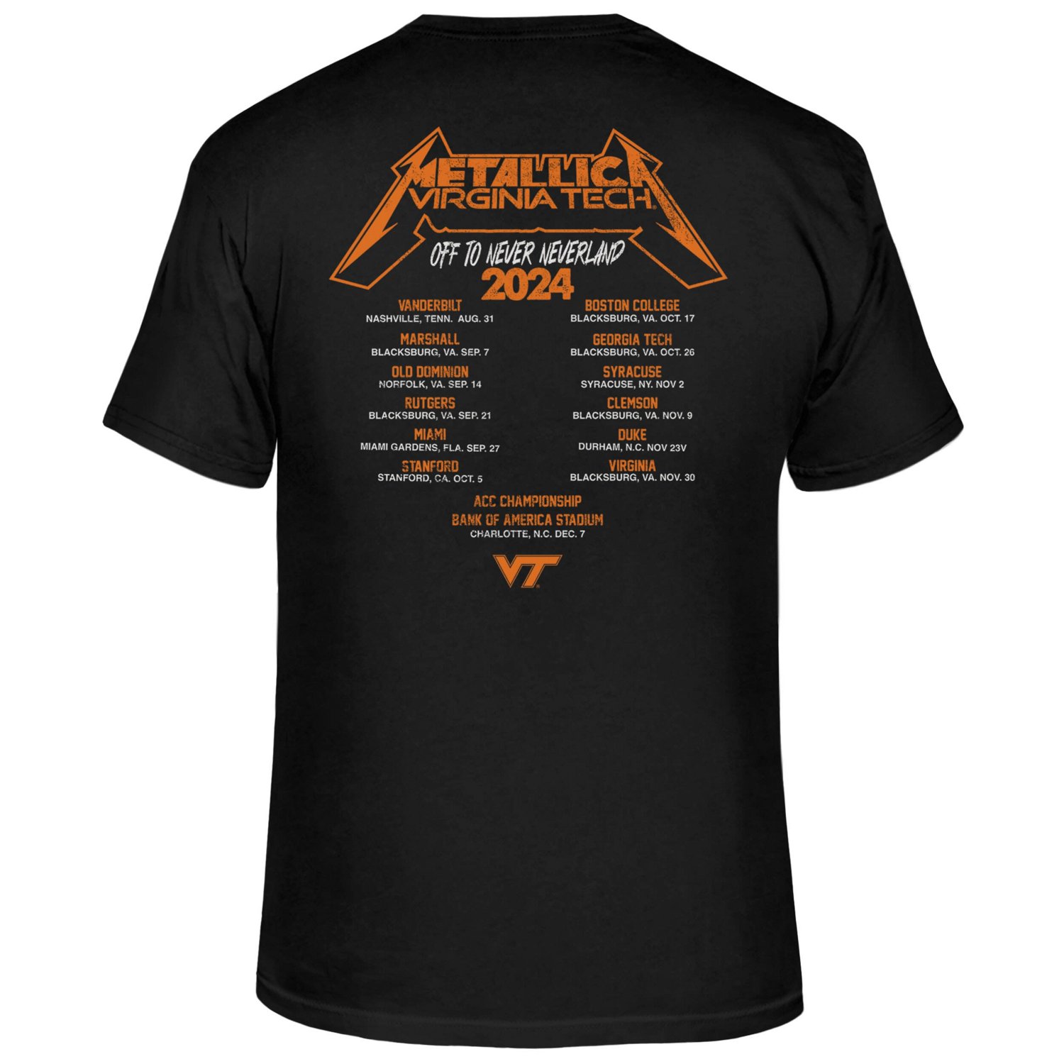 Original Retro Brand Virginia Tech Hokies Metallica Retro T-Shirt                                                                - view number 3