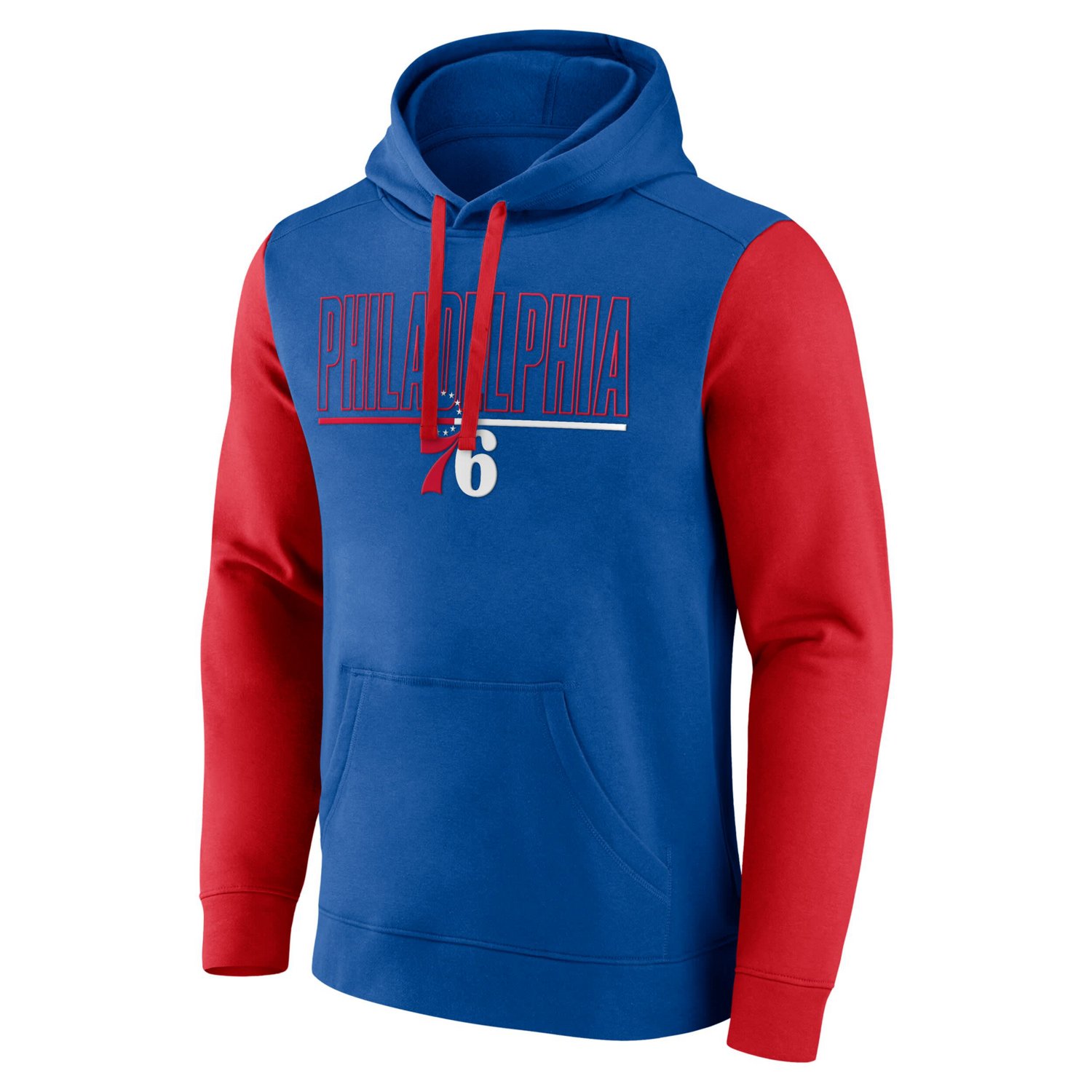 Philadelphia 76ers Outline Colorblock Pullover Hoodie - view number 2