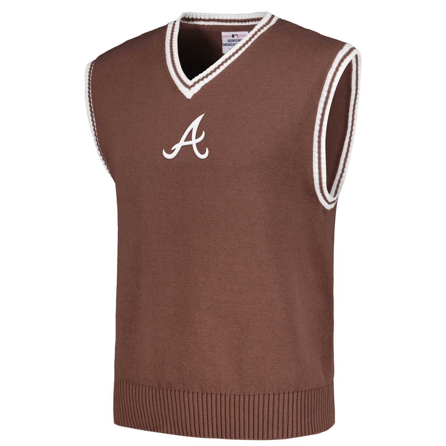 PLEASURES Atlanta Braves Knit V-Neck Pullover Sweater Vest - view number 2