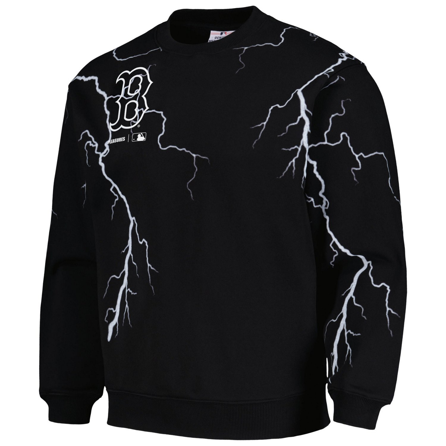 PLEASURES Boston Red Sox Lightning Crewneck Pullover Sweatshirt - view number 2