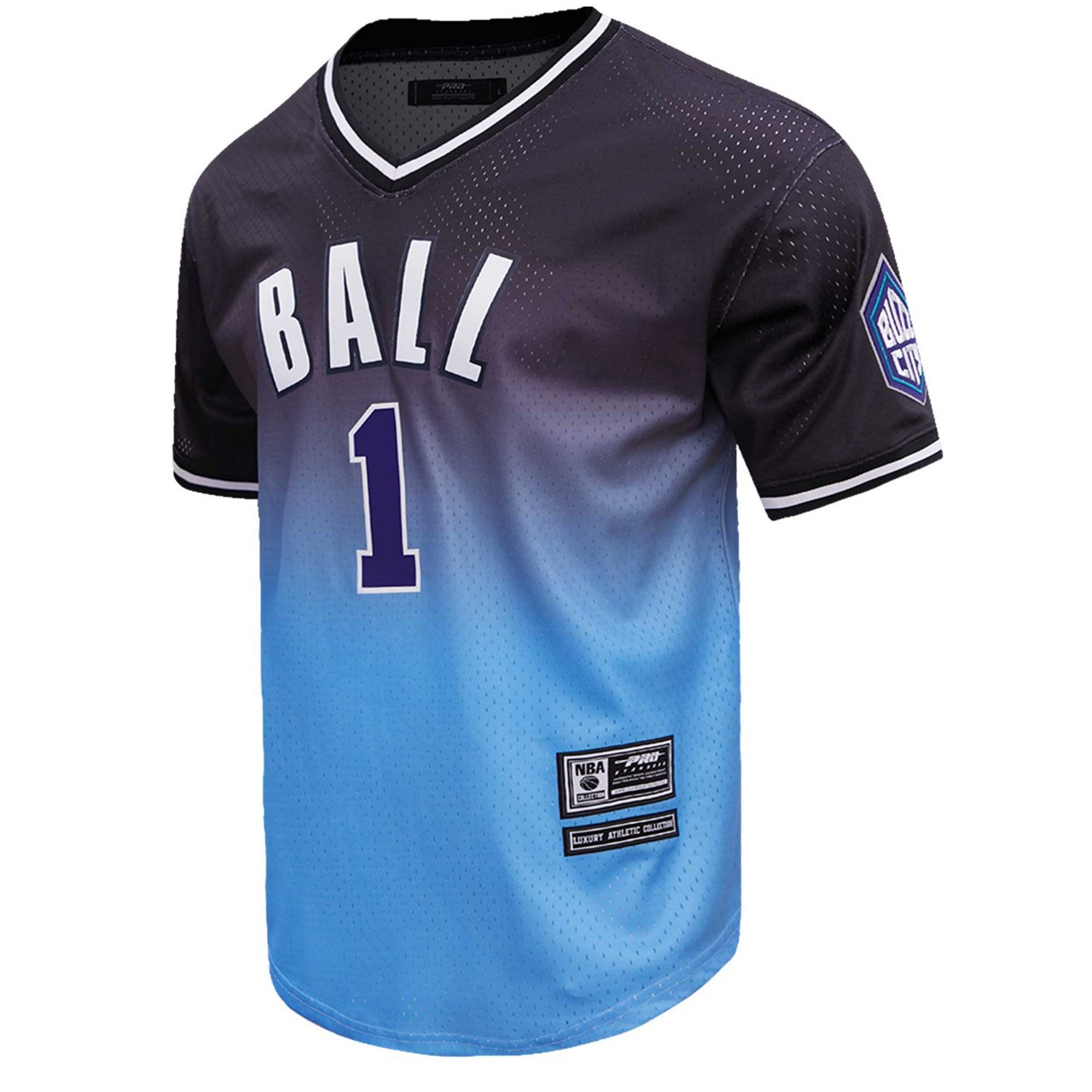 Post LaMelo Ball /Blue Charlotte Hornets Ombre Name  Number T-Shirt - view number 2