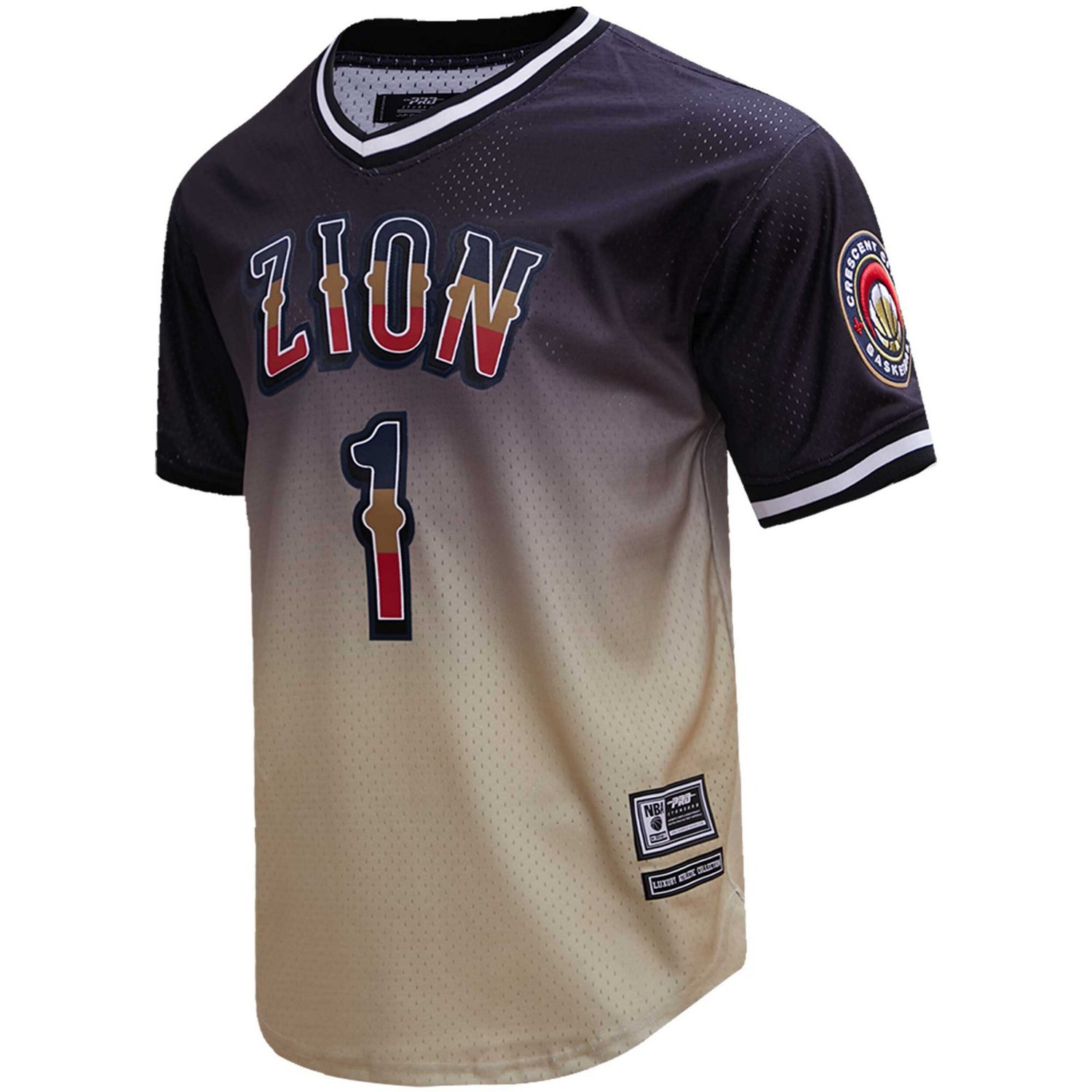 Post Zion Williamson /Gold New Orleans Pelicans Ombre Name  Number T-Shirt                                                       - view number 2
