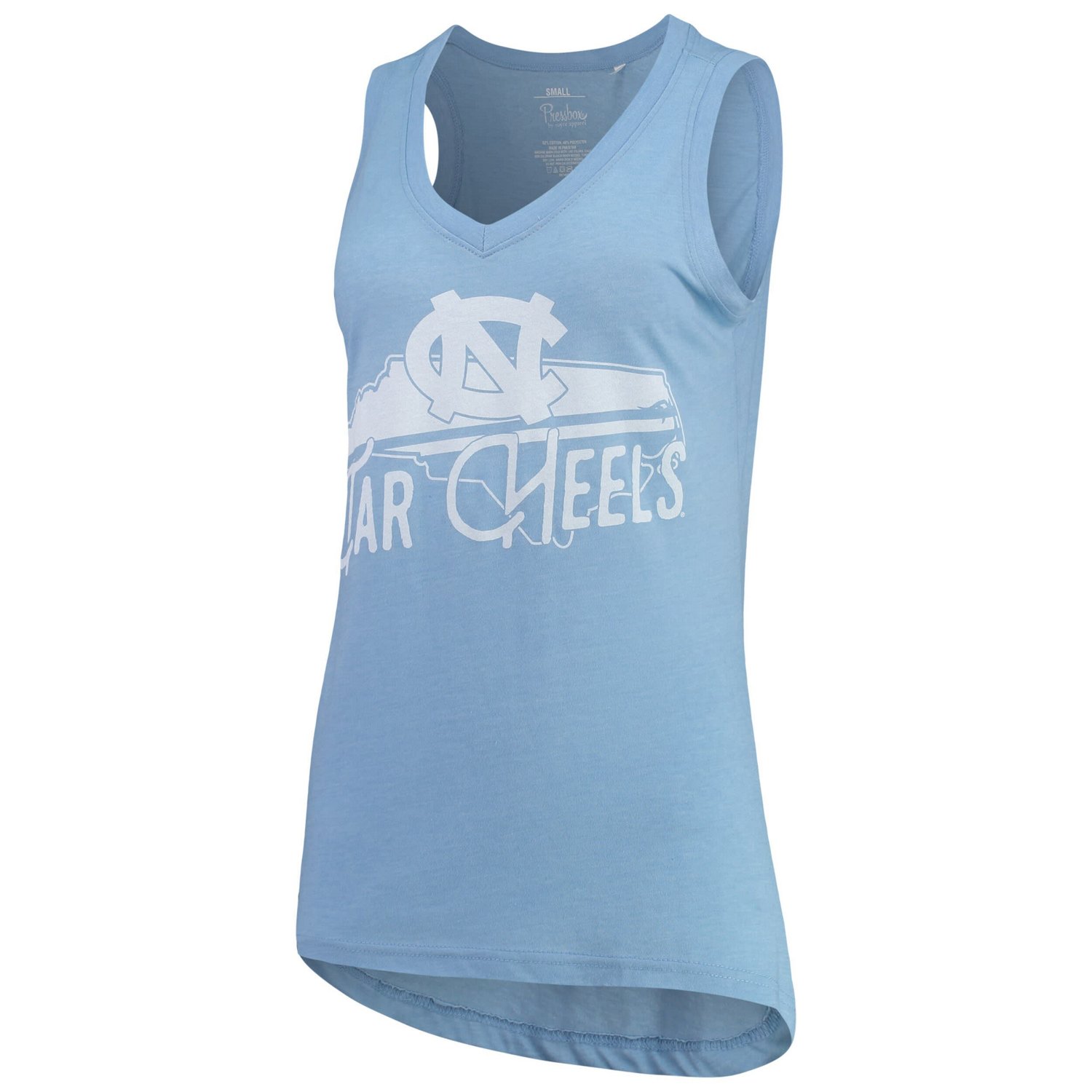 Pressbox Carolina North Carolina Tar Heels Ferris Melange V-Neck Tank Top