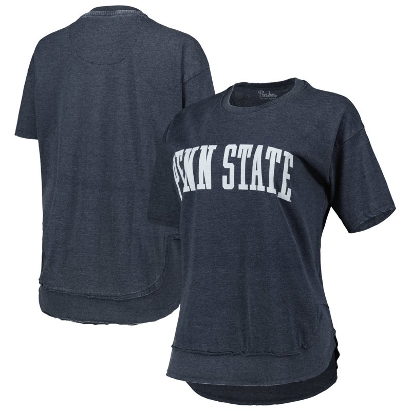 Pressbox Heather Penn State Nittany Lions Arch Poncho T-Shirt Heather Navy Blue, Small - NCAA Women's at Academy Sports