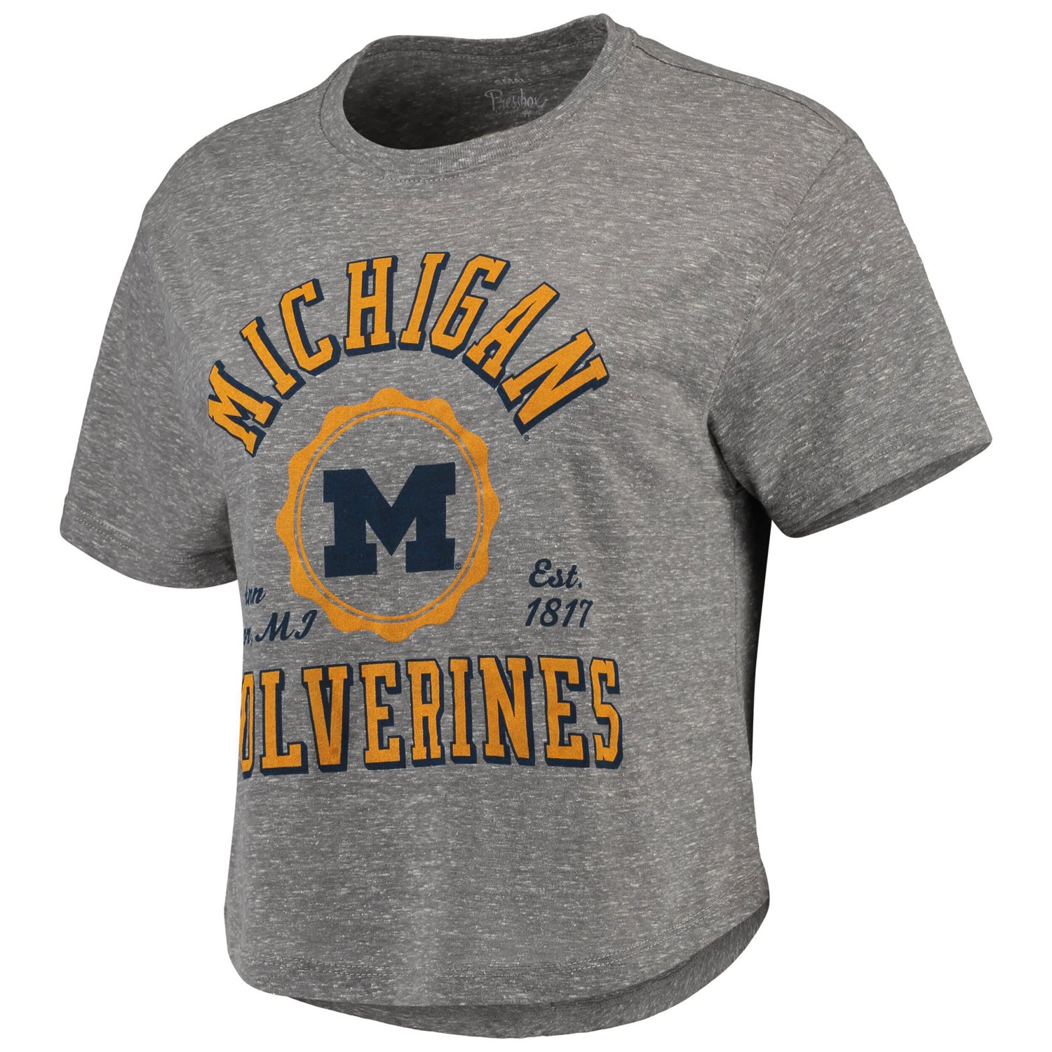 Pressbox Michigan Wolverines Bishop Tri-Blend Knobi Crop T-Shirt - view number 2